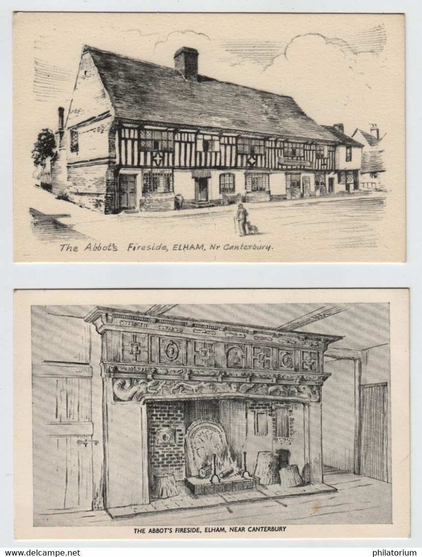 ELHAM, The Abbot's Fireside (Hôtel) + La Cheminée. - Canterbury
