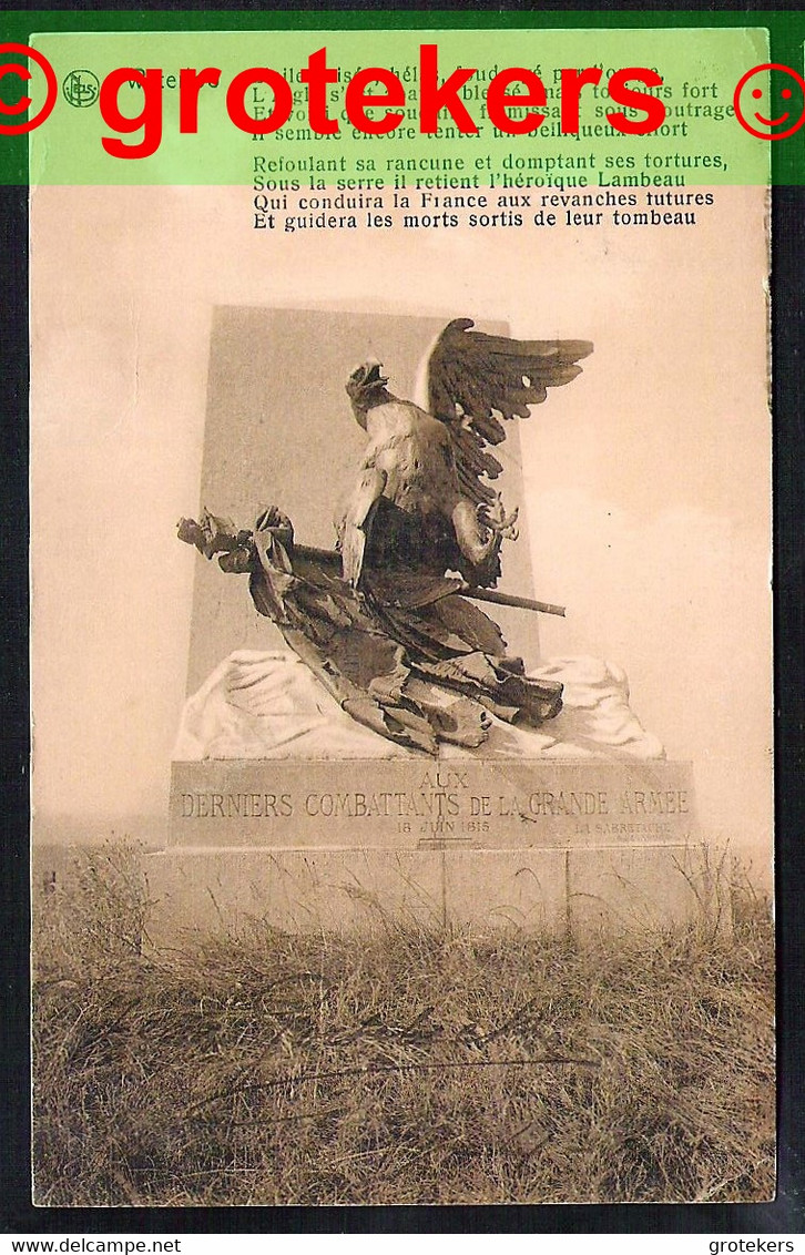 WATERLOO Monument Aux Derniers Combattants De La Grande Armée 1910 - Waterloo