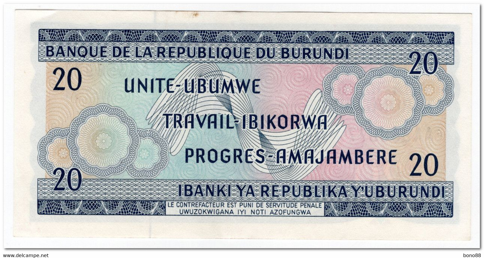 BURUNDI,20 FRANCS,1973,P.21a,VF-XF - Burundi