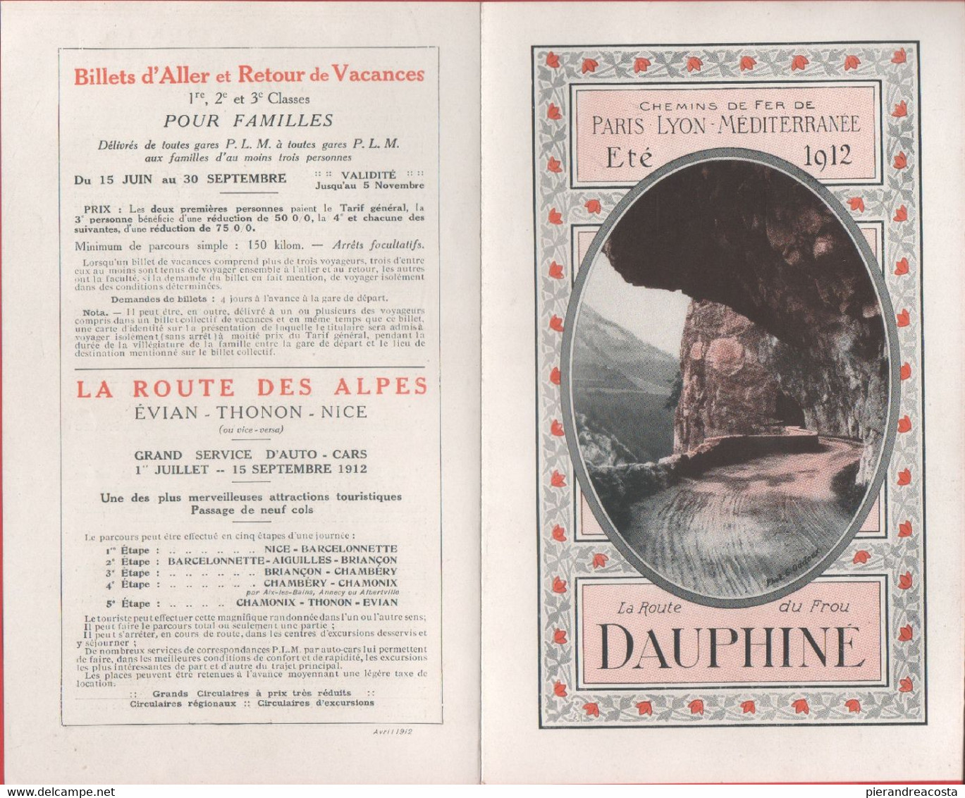 Chemin De Fer Paris Lyon-Mediterranne. La Route Du Frou Dauphiné. Eté 1914 - Europe