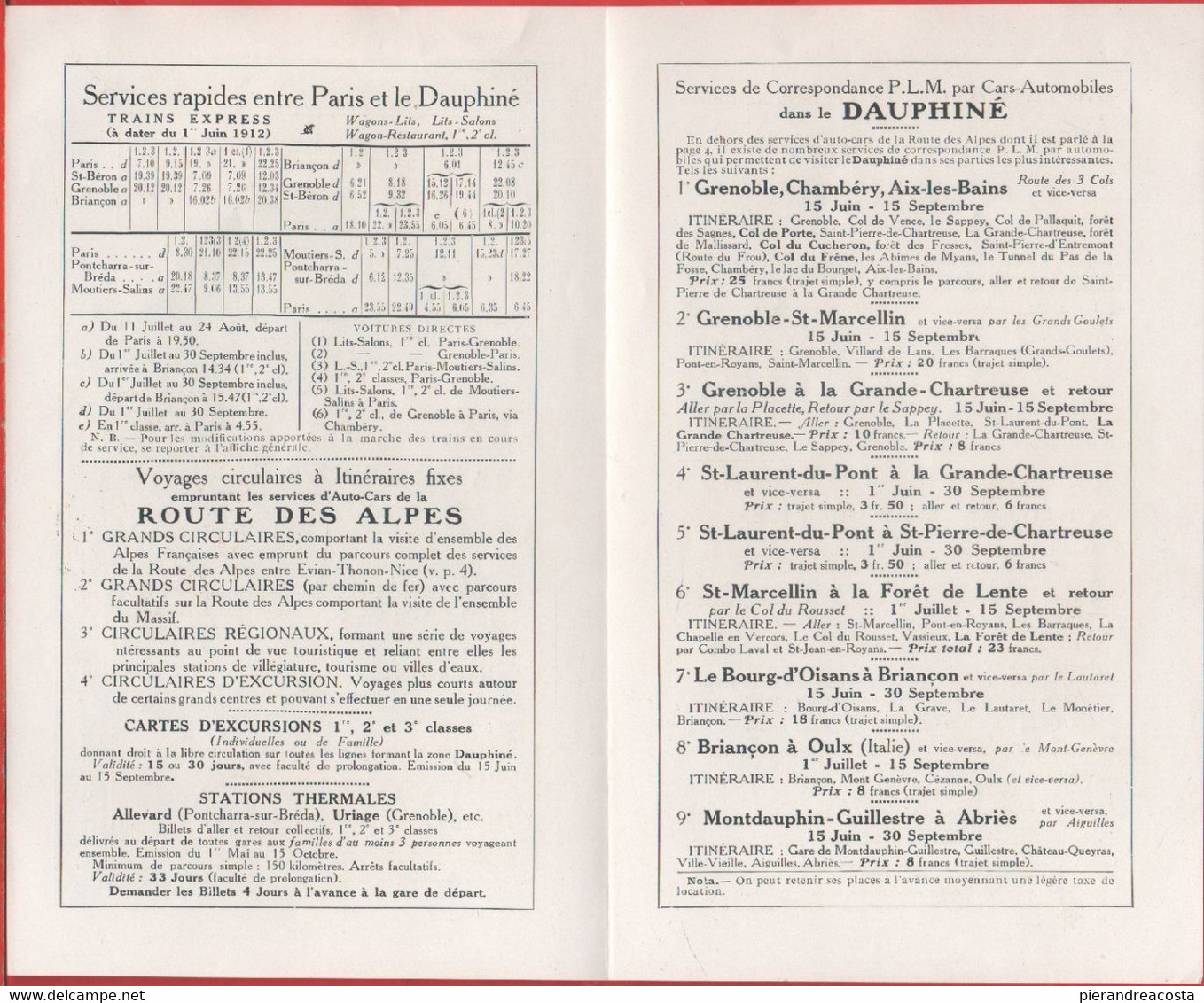 Chemin De Fer Paris Lyon-Mediterranne. La Route Du Frou Dauphiné. Eté 1914 - Europe