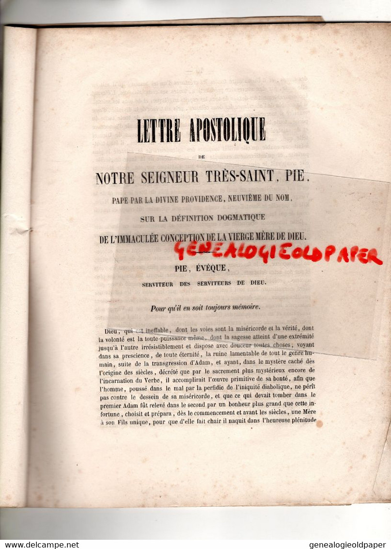 87-LIMOGES-RELIGION MANDEMENT EVEQUE BERNARD BUISSAS-PIE IX PAPE-LEON D' HERALDE MAIRE BONNAC LA COTE 1869-1874