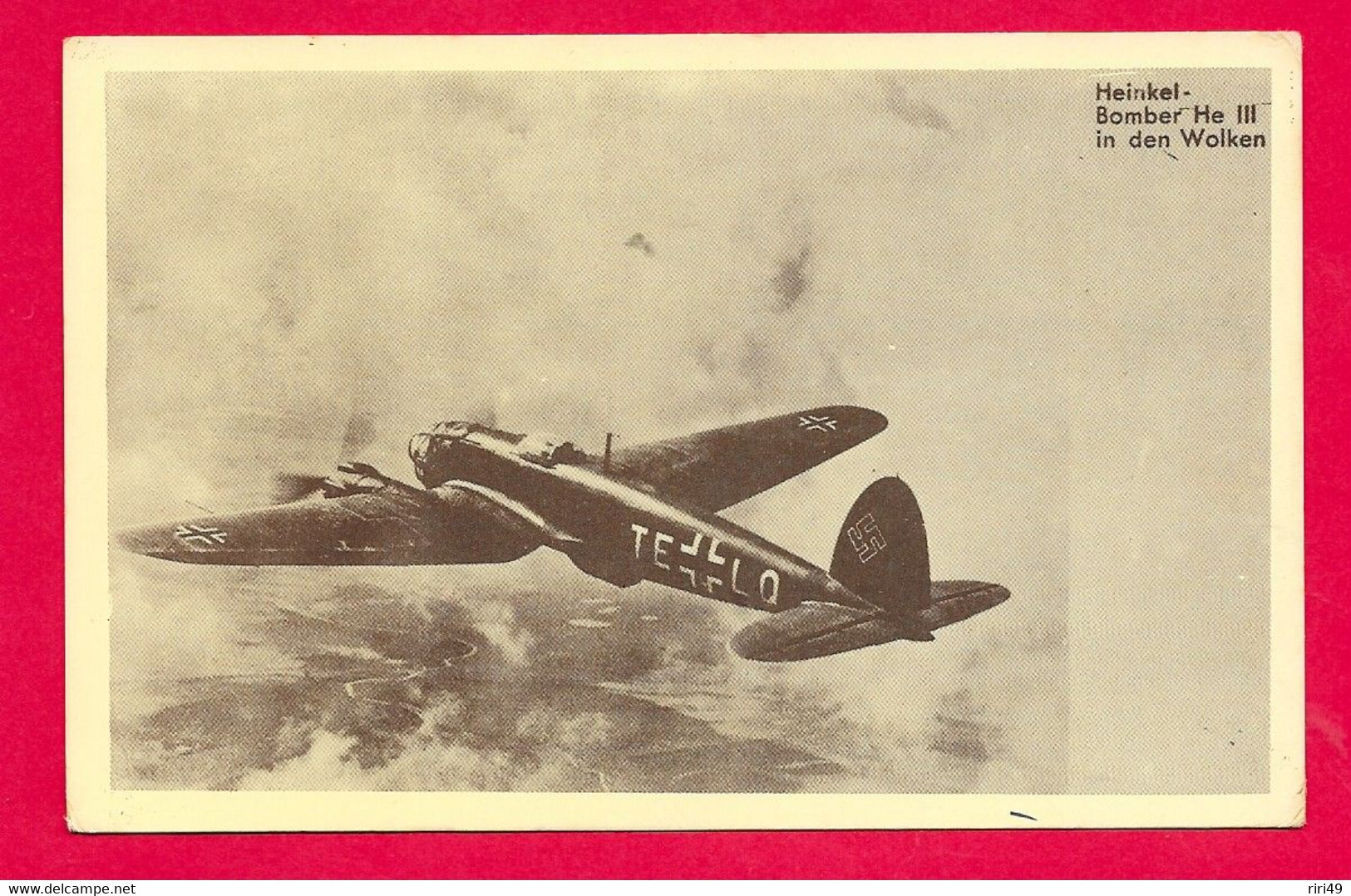 Cpsm ALLEMAGNE Heinkel Bomber He III In Den Wolken, Luftwaffe, Bombardier Allemand, Seconde Guerre Mondiale, 3 Scannes - Guerre 1939-45