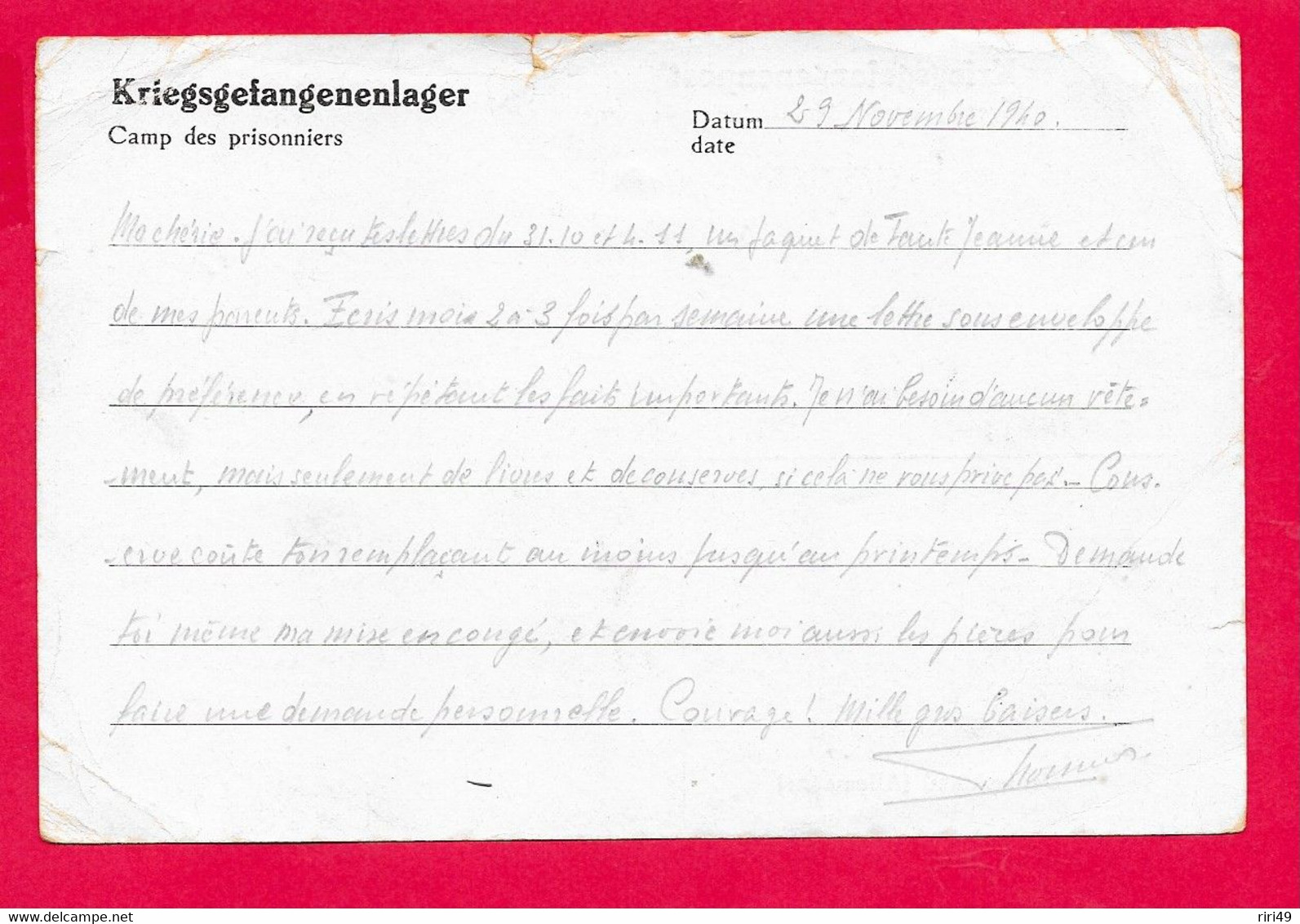 Cp Correspondance Prisonniers De Guerre  Besetztes Gebiet,  Stalag III B 256 A Voir Autres Scannes - Oorlog 1939-45