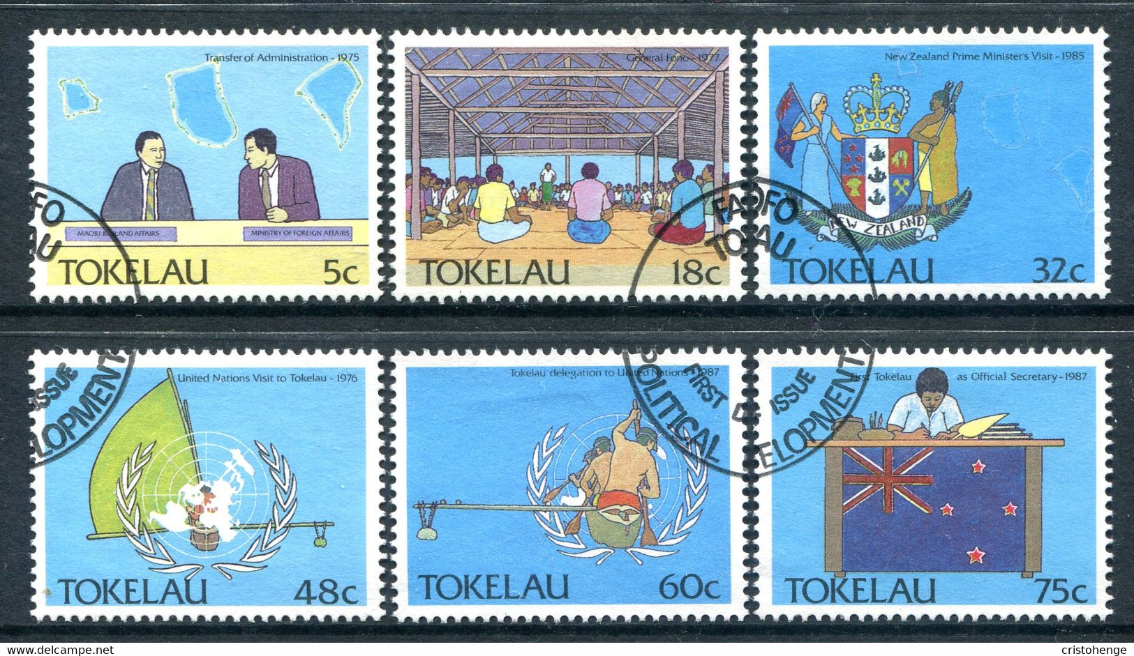 Tokelau 1988 Political Development Set CTO Used (SG 159-164) - Tokelau