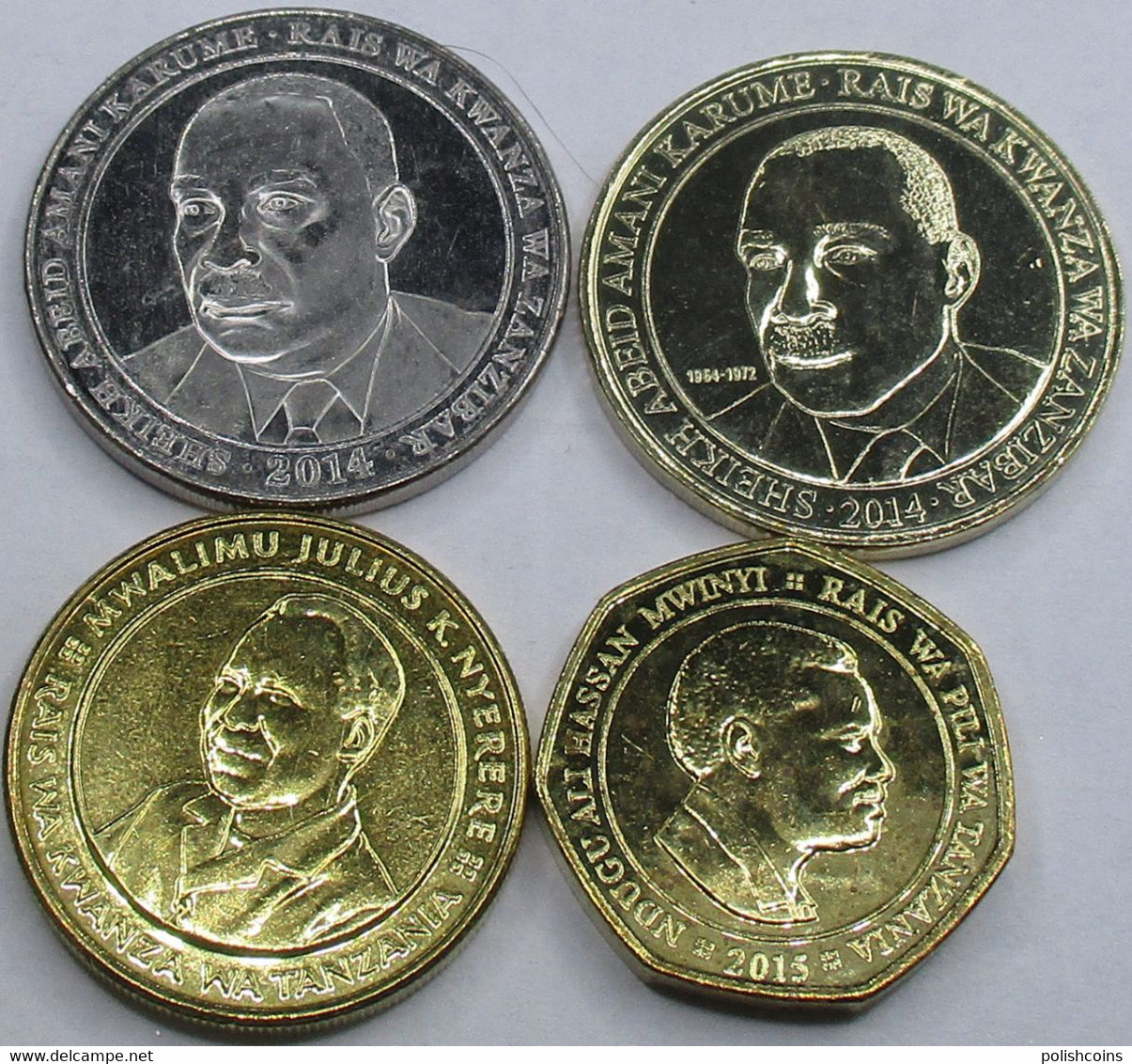 TANZANIA Different Years Set 4 Coins UNC - Tanzanie