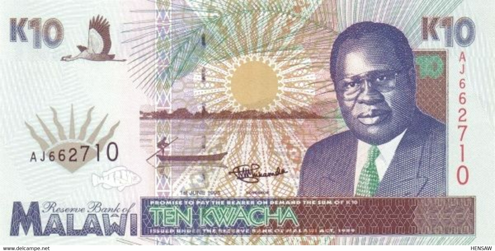 MALAWI 10 KWACHA 1995 P 31 UNC SC NUEVO - Malawi