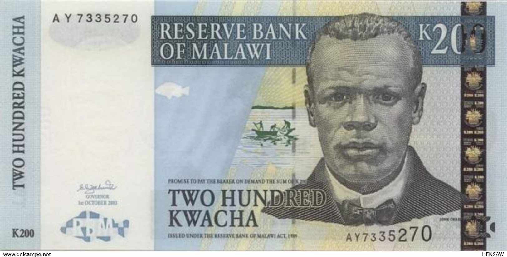 MALAWI 200 KWACHA 2003 P 47b UNC SC NUEVO - Malawi