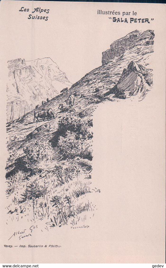 Tossenalp Ob Entlebuch LU, Publicité GALA PETER, Illustrateur Albert Gos, Litho (926) - Entlebuch