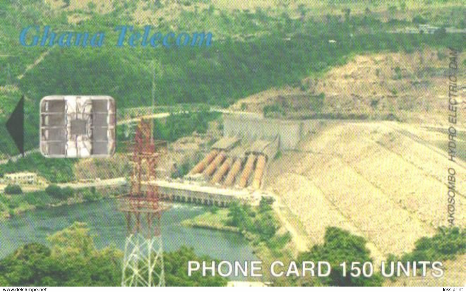 Ghana:Used Phonecard, GT, 150 Units, Akosombo Hydro Electric Dam - Ghana