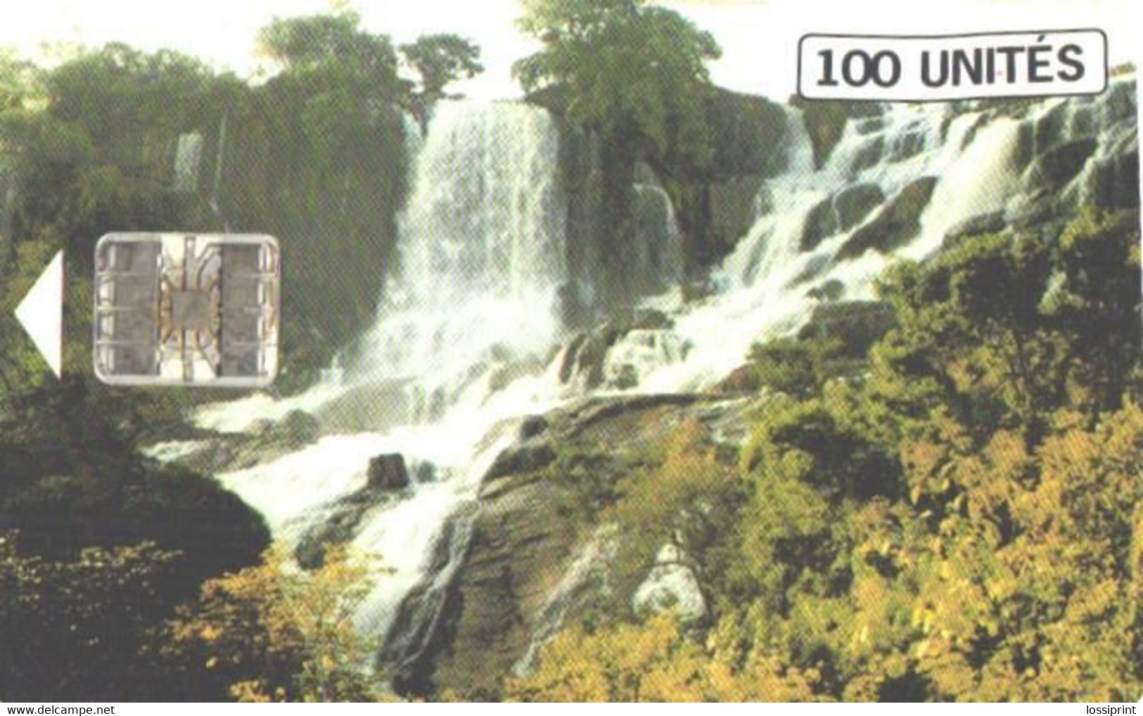 Guinea:Used Phonecard, Sotelgui, 100 Unites, Waterfall - Guinee