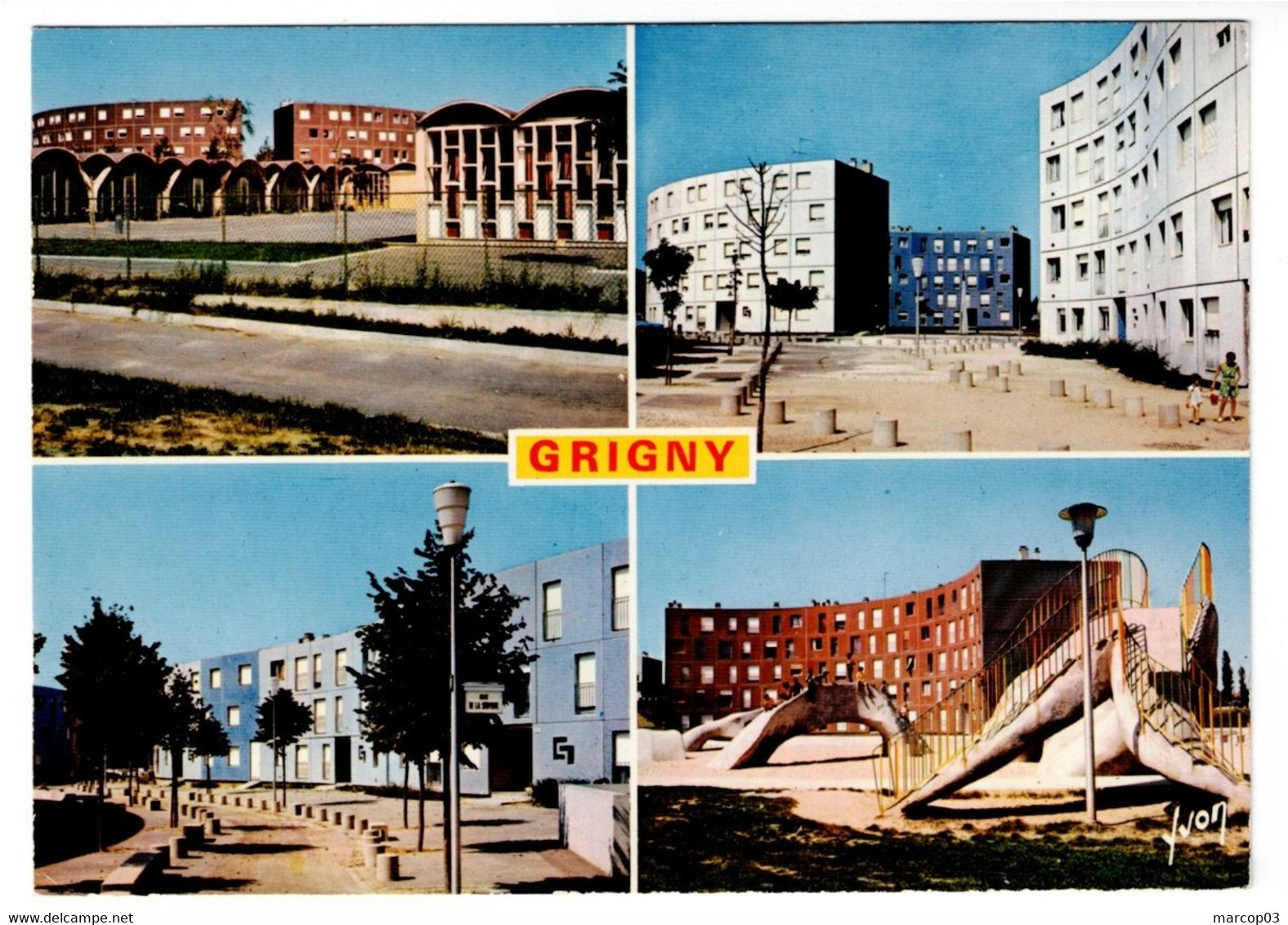 91 ESSONNE GRIGNY Multivues Plan Peu Courant - Grigny