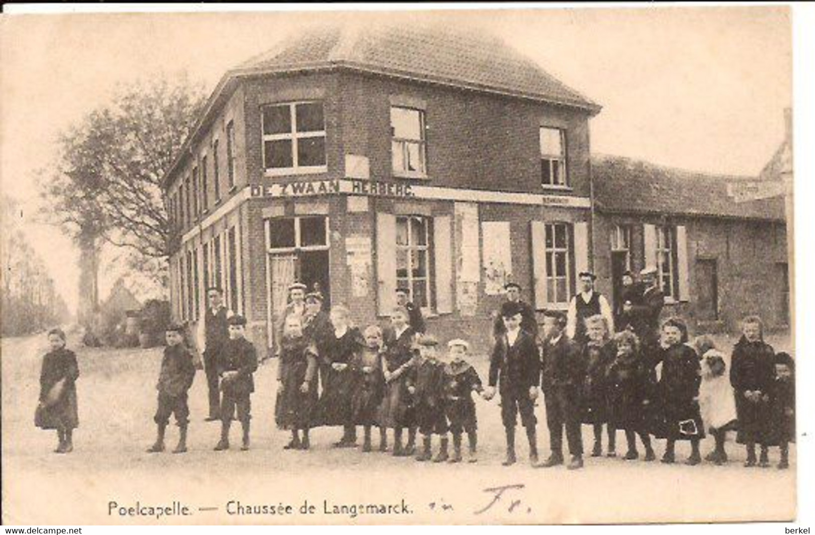 POELCAPELLE- CHAUSSEE DE  LANGEMARCK De Zwaan Herberg  1917    Ref  203 D1 - Langemark-Poelkapelle