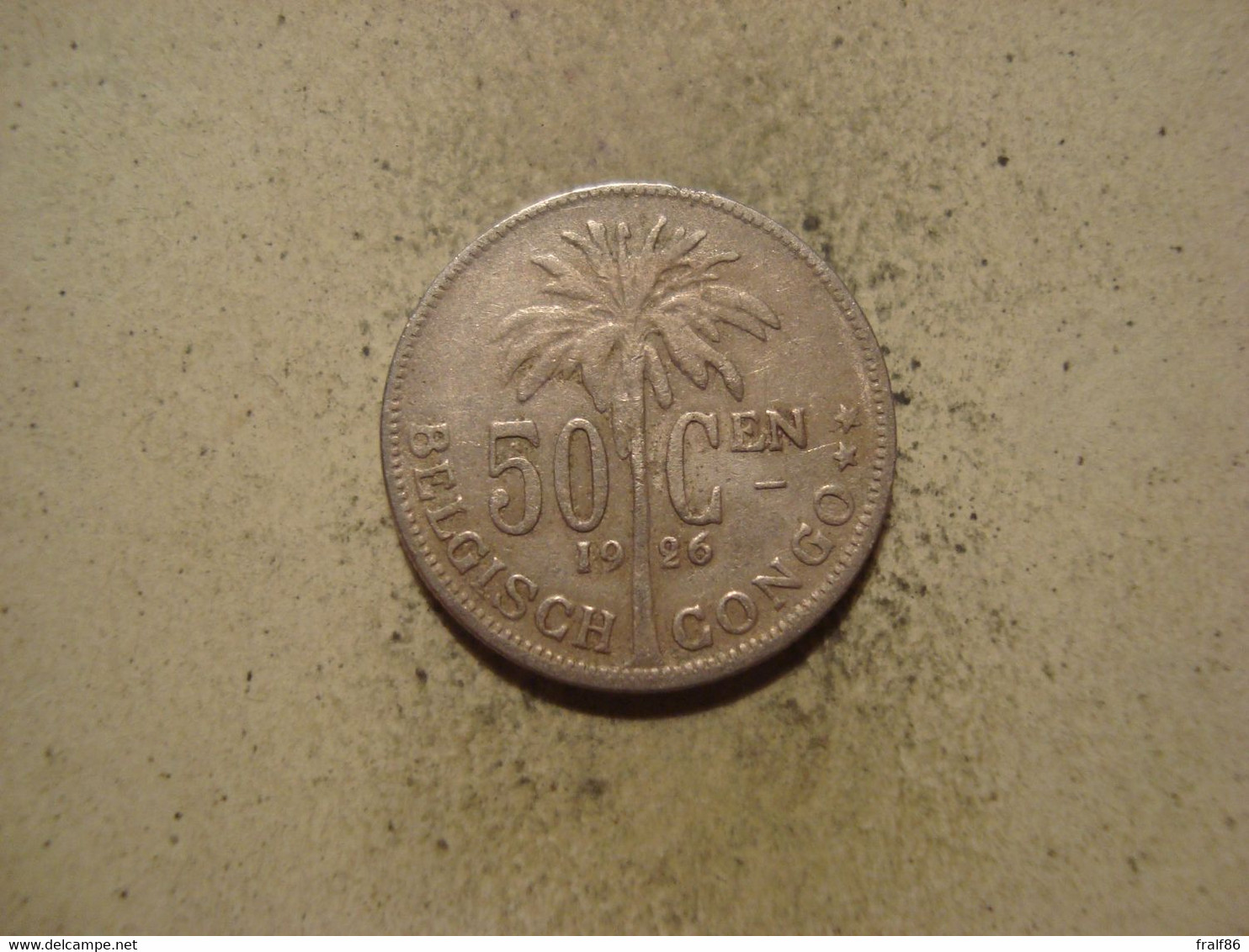 MONNAIE CONGO BELGE 50 CENTIMES 1926 - 1910-1934: Albert I.