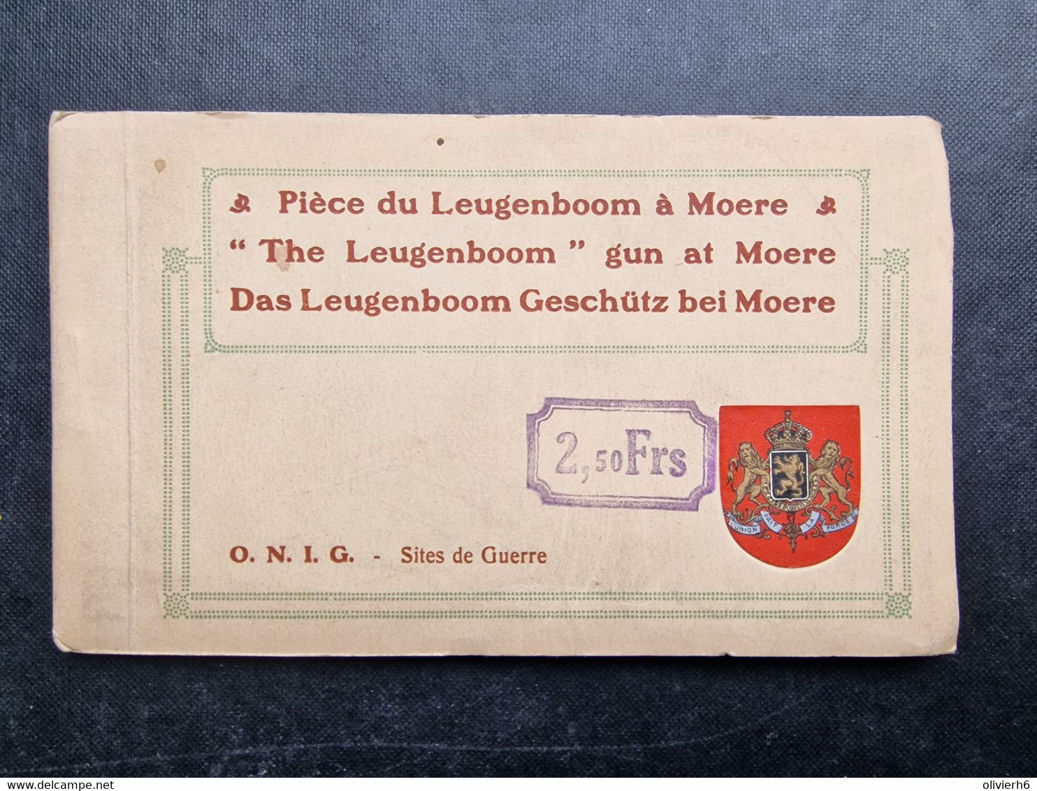 CARNET 10 CP BELGIQUE (V2216) Pièce Du LEUGENBOOM à MOERE (12 Vues) ONIG Sites De Guerre - Gistel