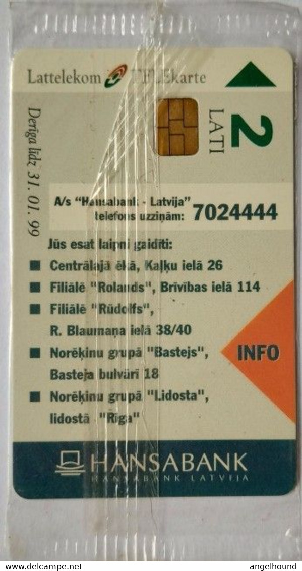 Latvia 2 Lati Hansabank  MINT - Lettonie