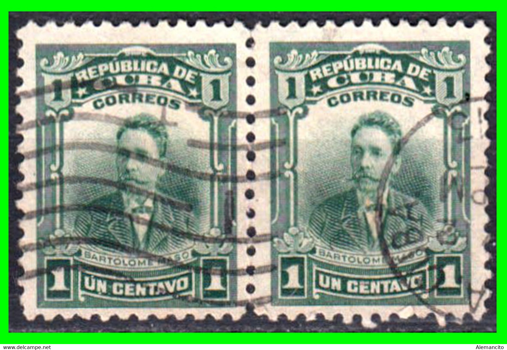 CUBA ( AMERICA DEL NORTE ) PAREJA DE SELLOS DEL AÑO 1910 LIDERES POLITICOS Y MILITARES - Oblitérés