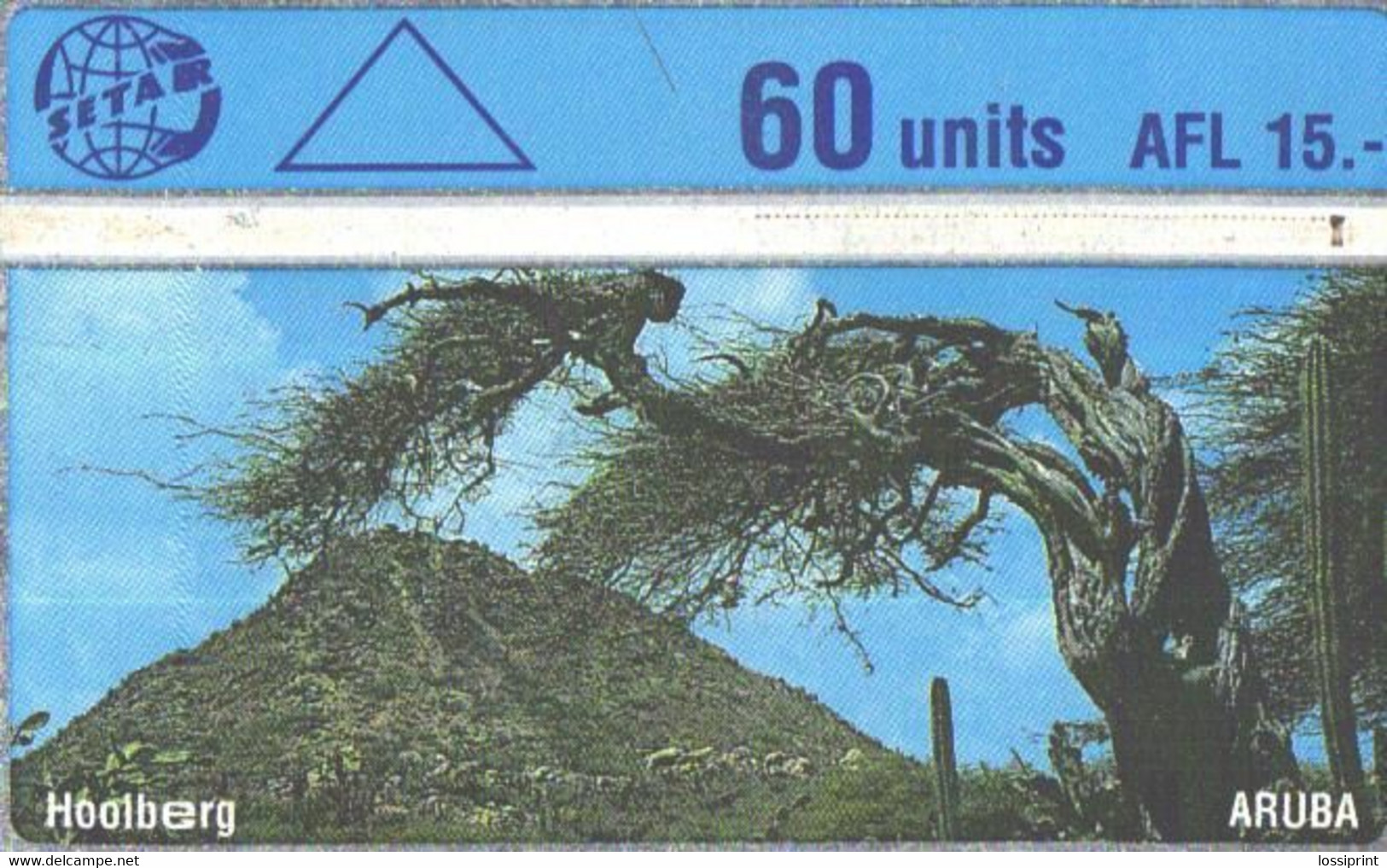 Aruba:Used Phonecard, Setar, 60 Units, Hoolberg - Aruba