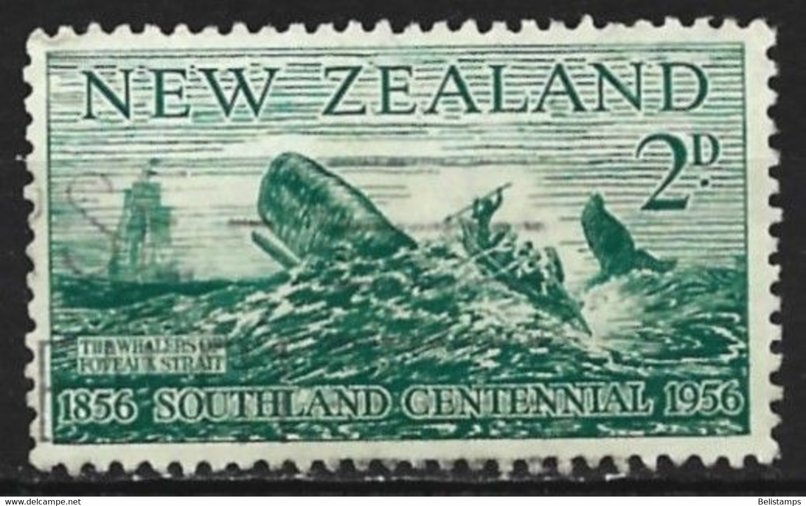 New Zealand 1956. Scott #313 (U) Whalers Of Foveaux Strait - Used Stamps