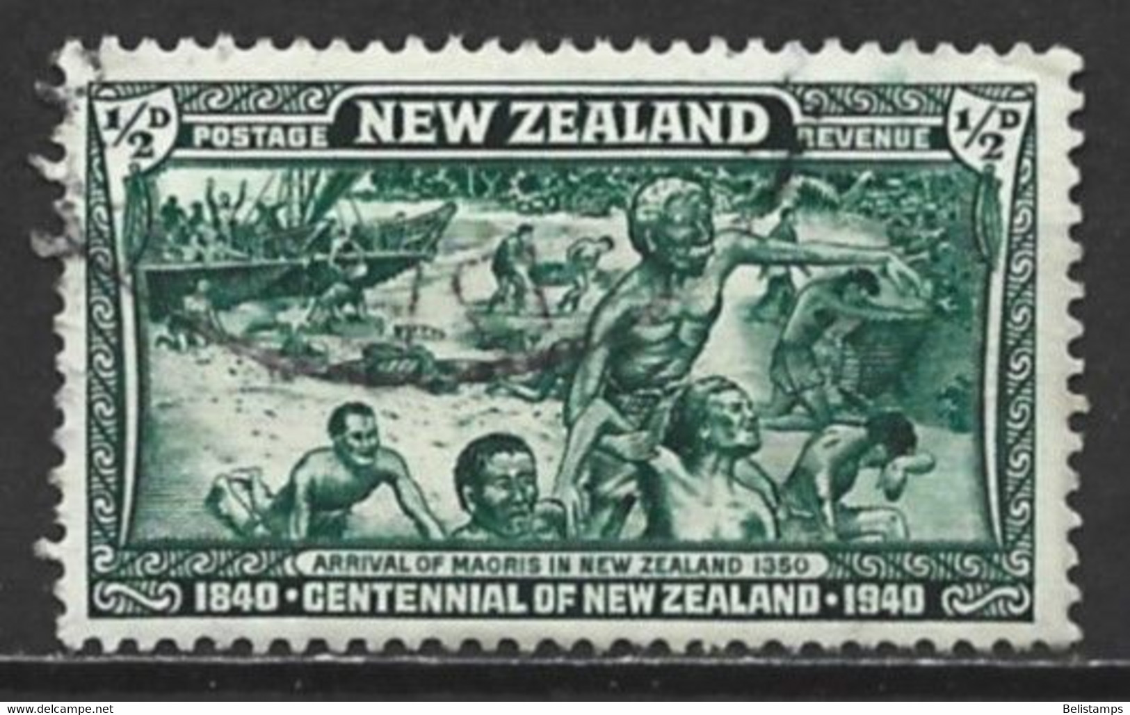 New Zealand 1940. Scott #229 (U) Landing Of The Maoris In 1350 - Gebruikt