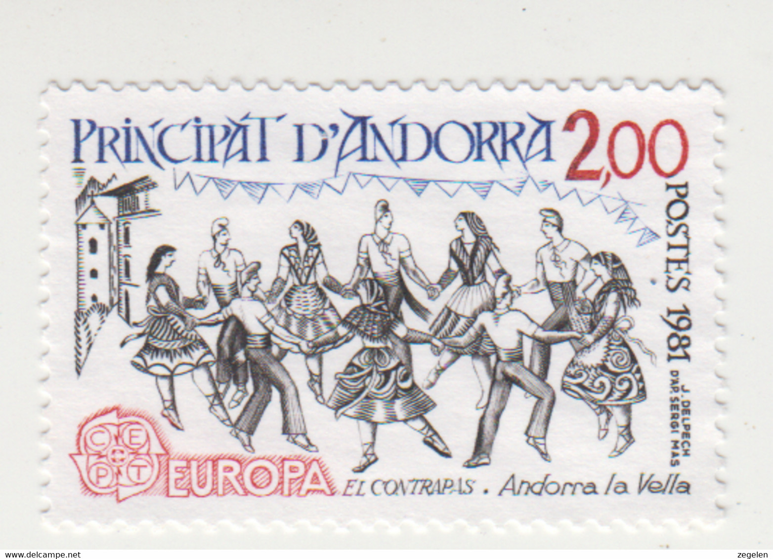 Andorra(Frans) Michel-cat 314 Gebruikt  (Europa-thema) - Used Stamps