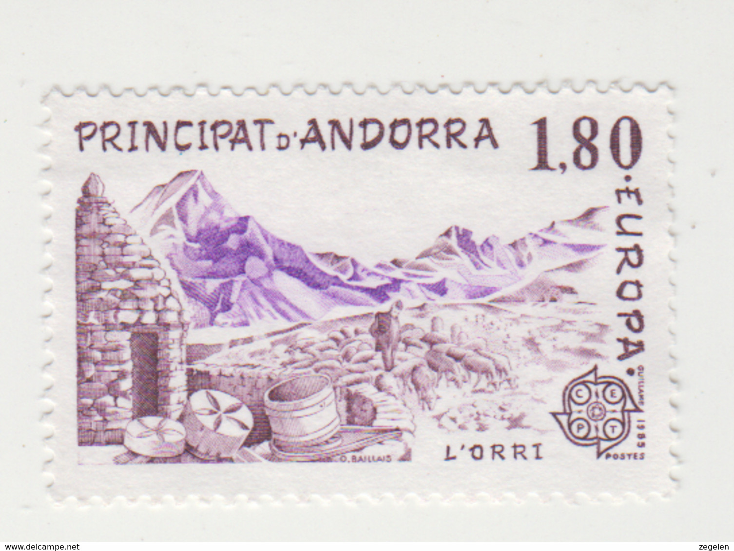 Andorra(Frans) Michel-cat 334 Gebruikt  (Europa-thema) - Usados