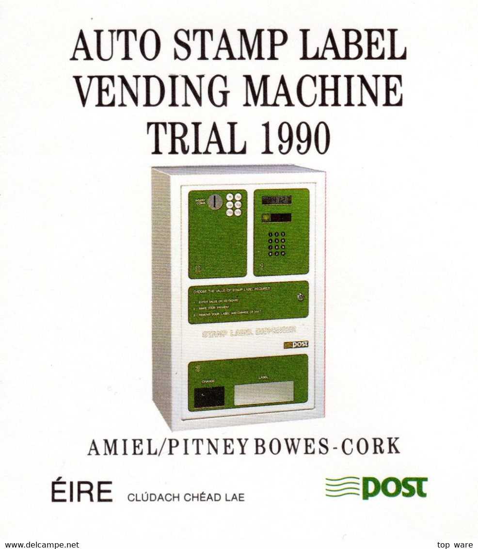 EIRE IRELAND ATM STAMPS / VENDING MACHINE TRIAL 1990 / TEN STAMPS EACH TYPE / Automatenmarken Distributeur - Frankeervignetten (Frama)