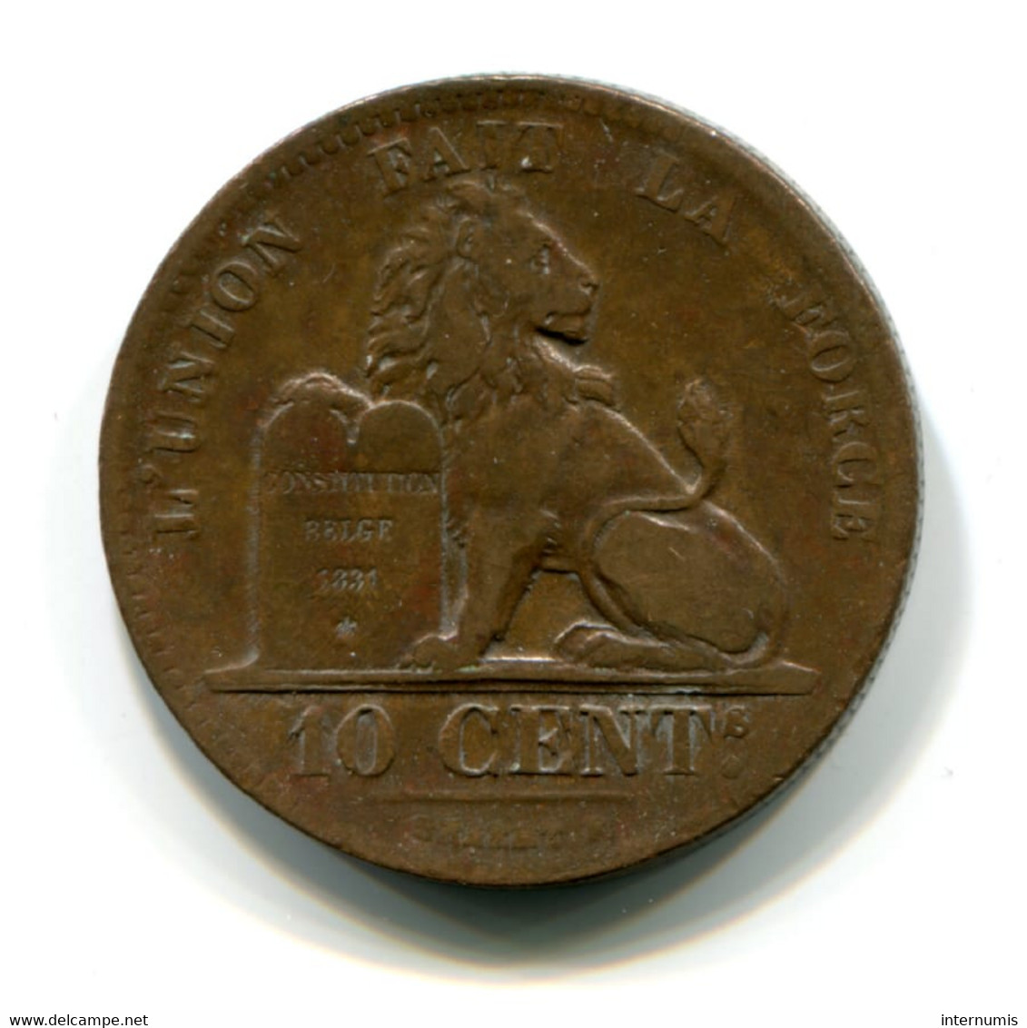 Belgique / Belgium, 10 Centimes, 1832, Leopold I, Cuivre (Copper), TTB (EF), KM#2.1, - 10 Centimes