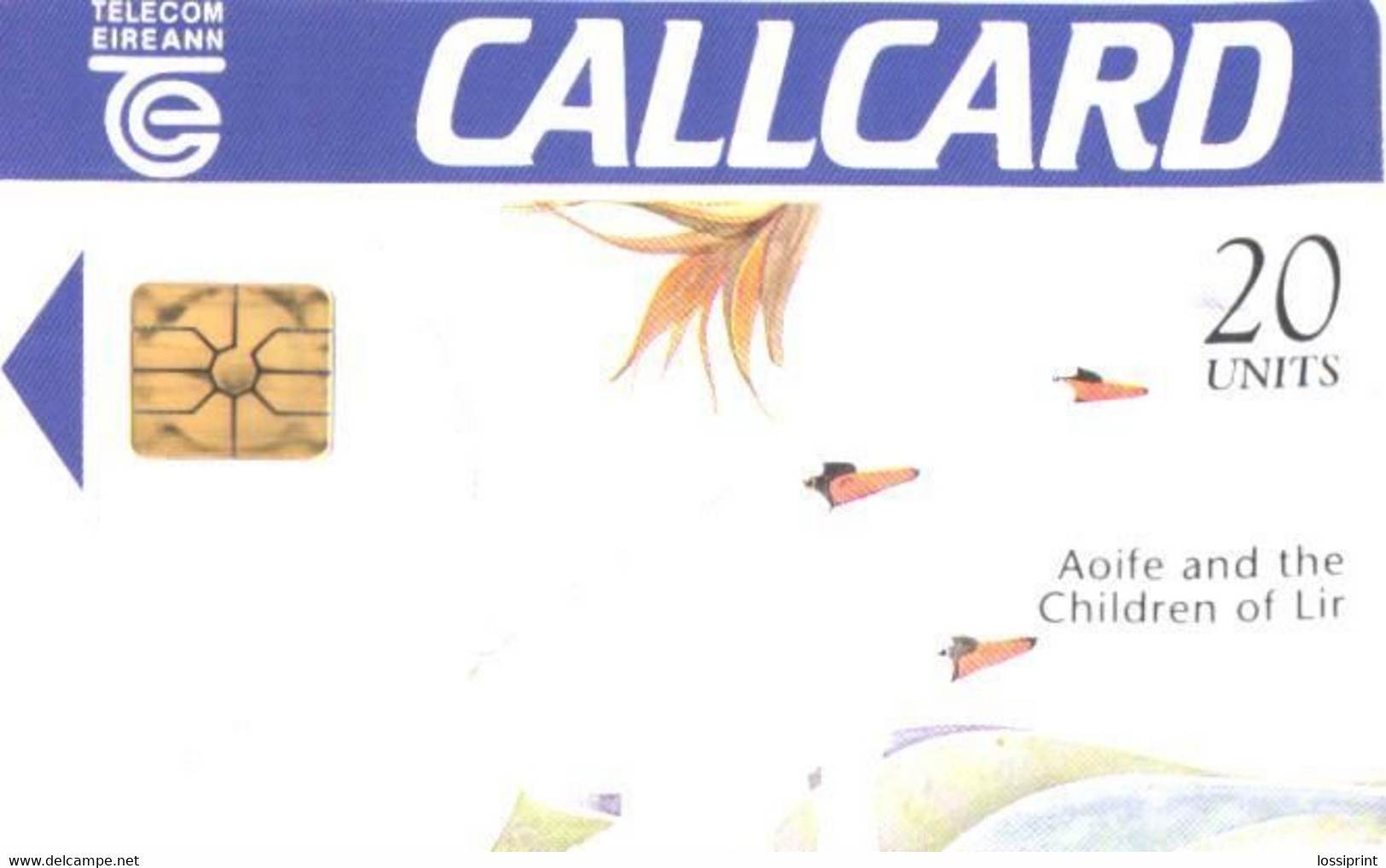 Ireland:Used Phonecard, Telecom Eireann, 20 Units, Swans, Aoife And The Children Of Lir - Irlande