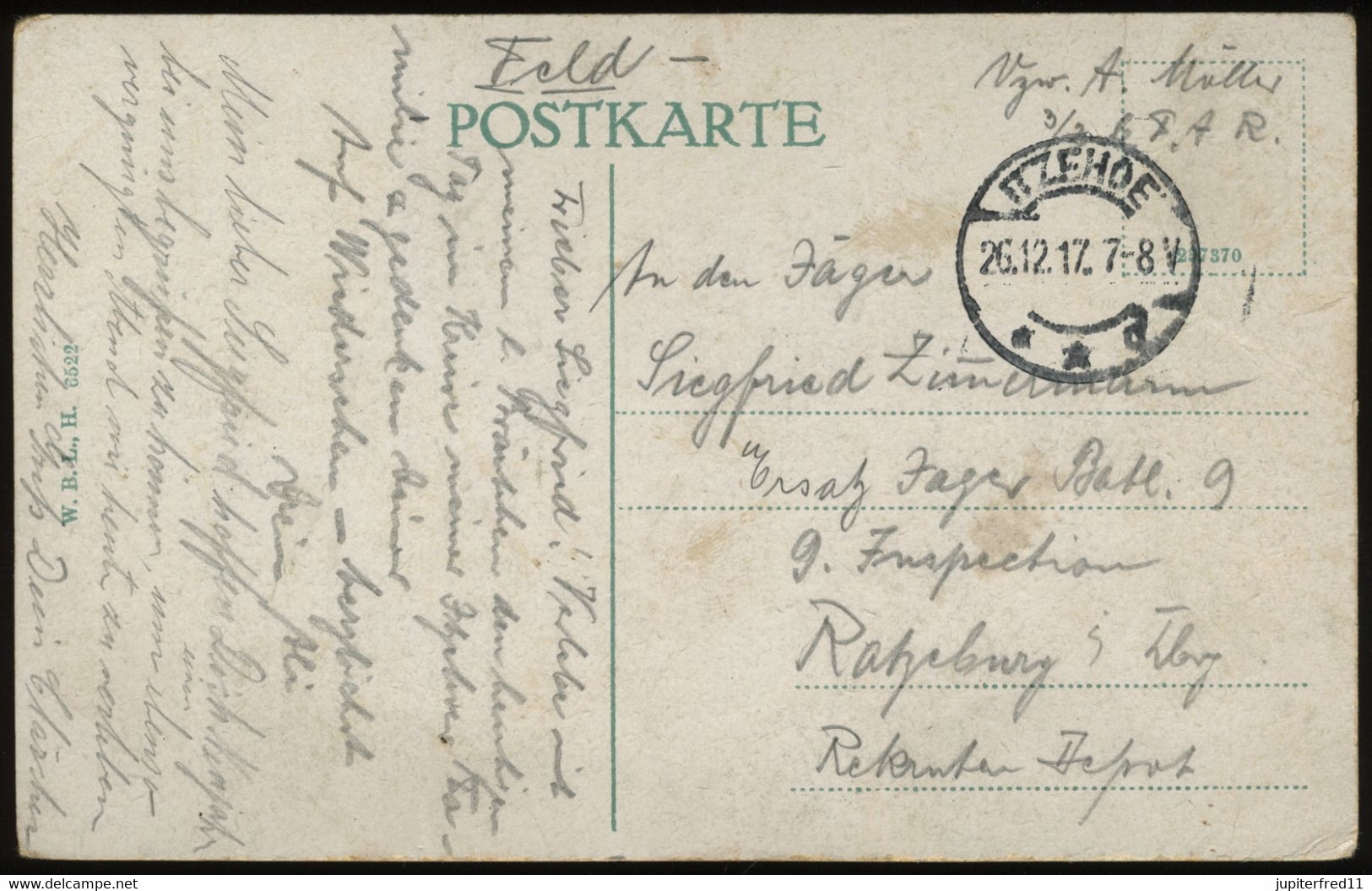 (B2960) AK Itzehoe, Klosterhof - Feldpost 1917 - Itzehoe