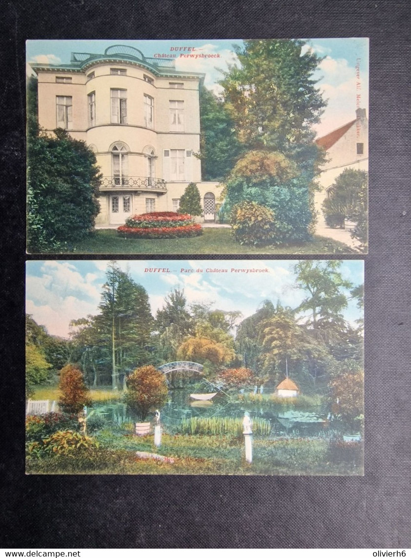 LOT 2 CP BELGIQUE (V2216) DUFFEL (2 Vues) Château Perwysbroeck Et Parc  Du Chateau - Duffel