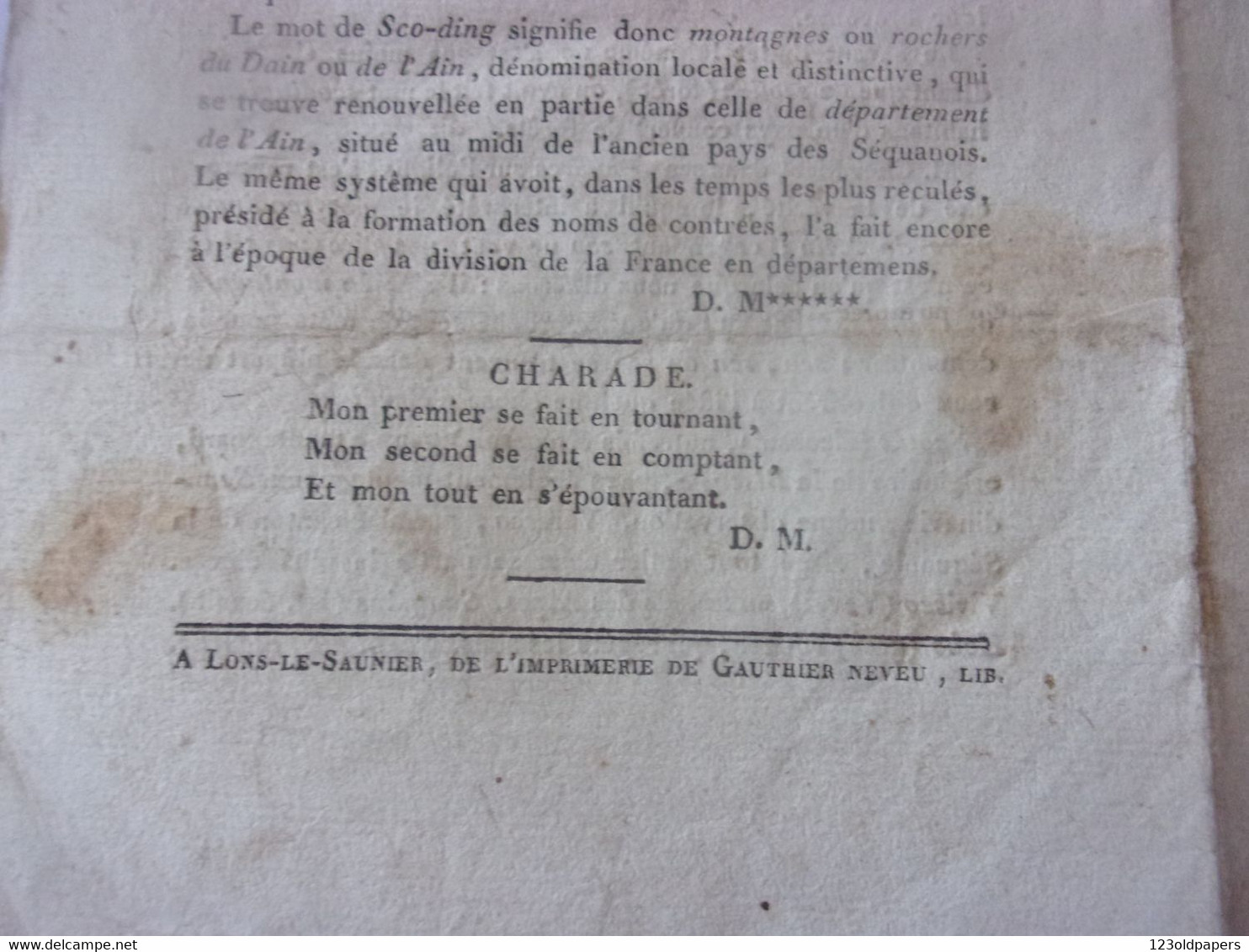 ♥️ RARE 1814  N°5 JOURNAL DU JURA DOUBS AIN  LONS LE SAULNIER INFOS LOCALES NATIONALES INTERNATIONALES - Franche-Comté