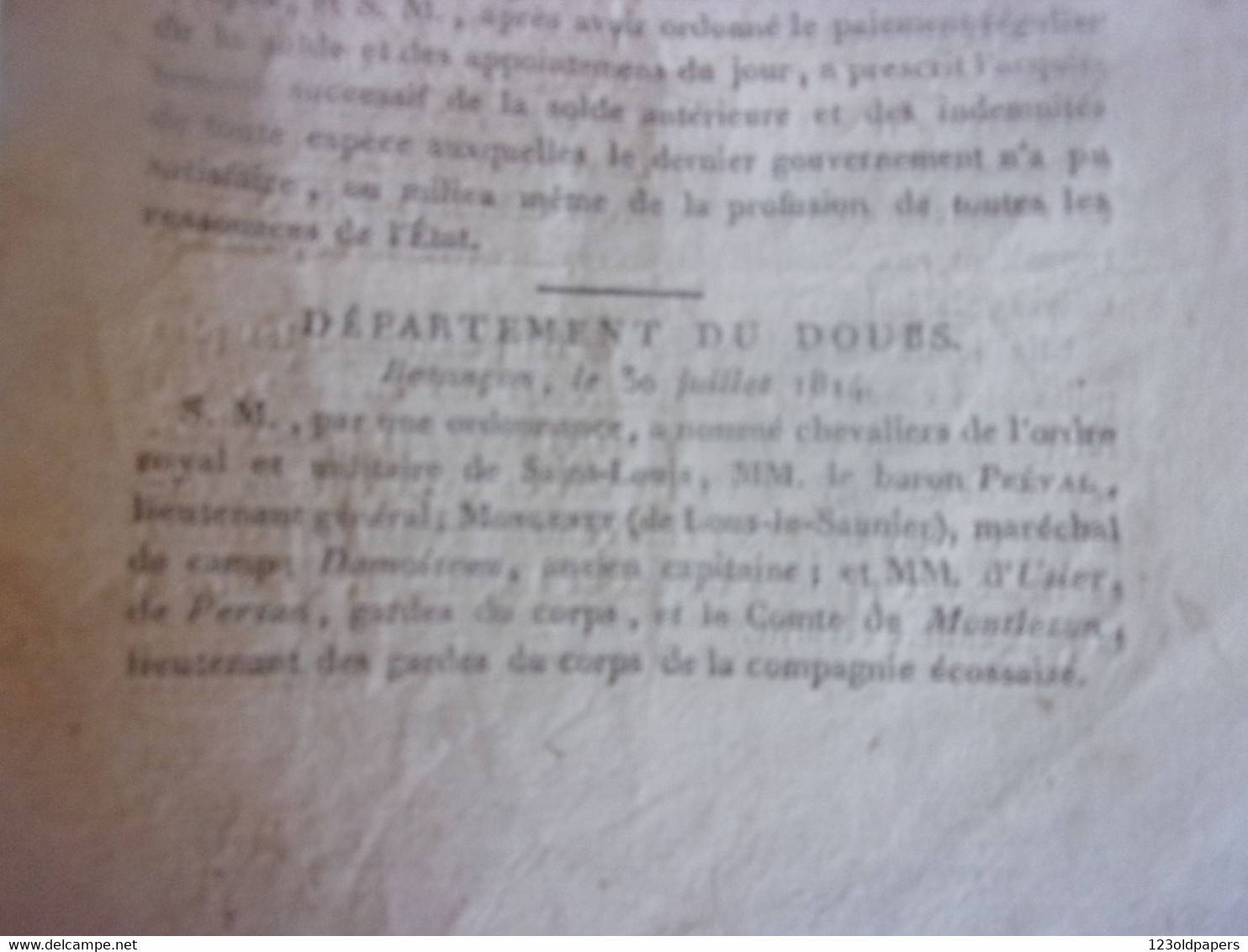 ♥️ RARE 1814  N°5 JOURNAL DU JURA DOUBS AIN  LONS LE SAULNIER INFOS LOCALES NATIONALES INTERNATIONALES - Franche-Comté