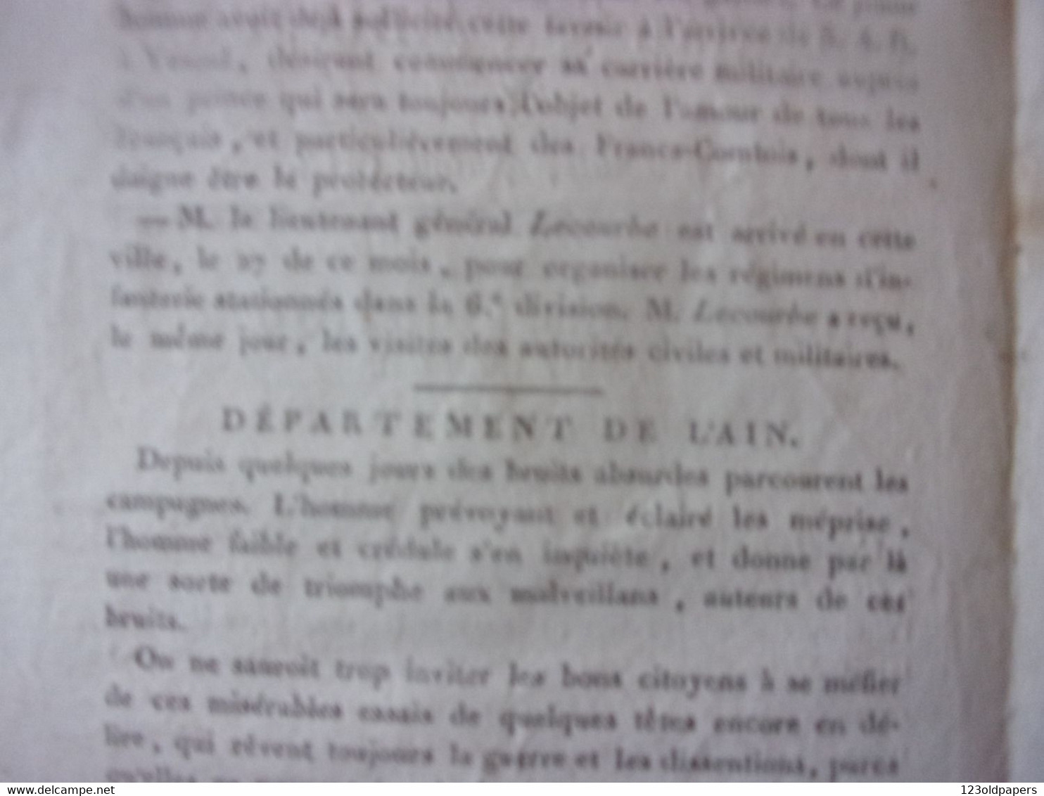 ♥️ RARE 1814  N°5 JOURNAL DU JURA DOUBS AIN  LONS LE SAULNIER INFOS LOCALES NATIONALES INTERNATIONALES