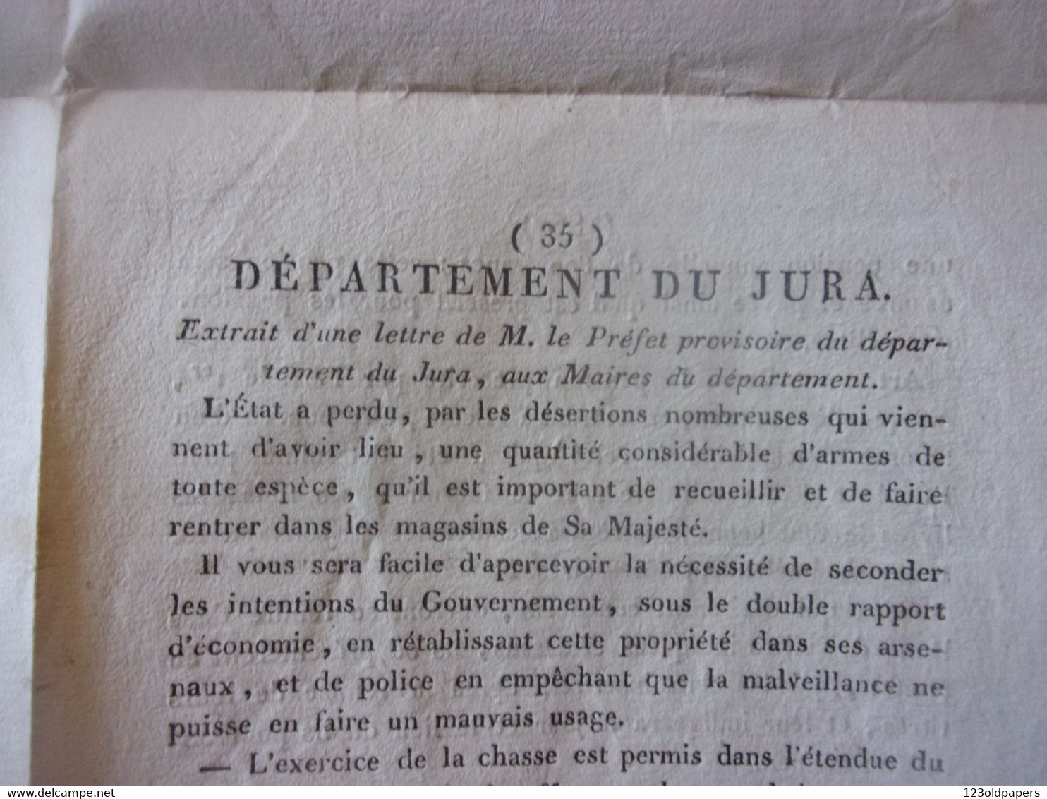 ♥️ RARE 1814  N°5 JOURNAL DU JURA DOUBS AIN  LONS LE SAULNIER INFOS LOCALES NATIONALES INTERNATIONALES