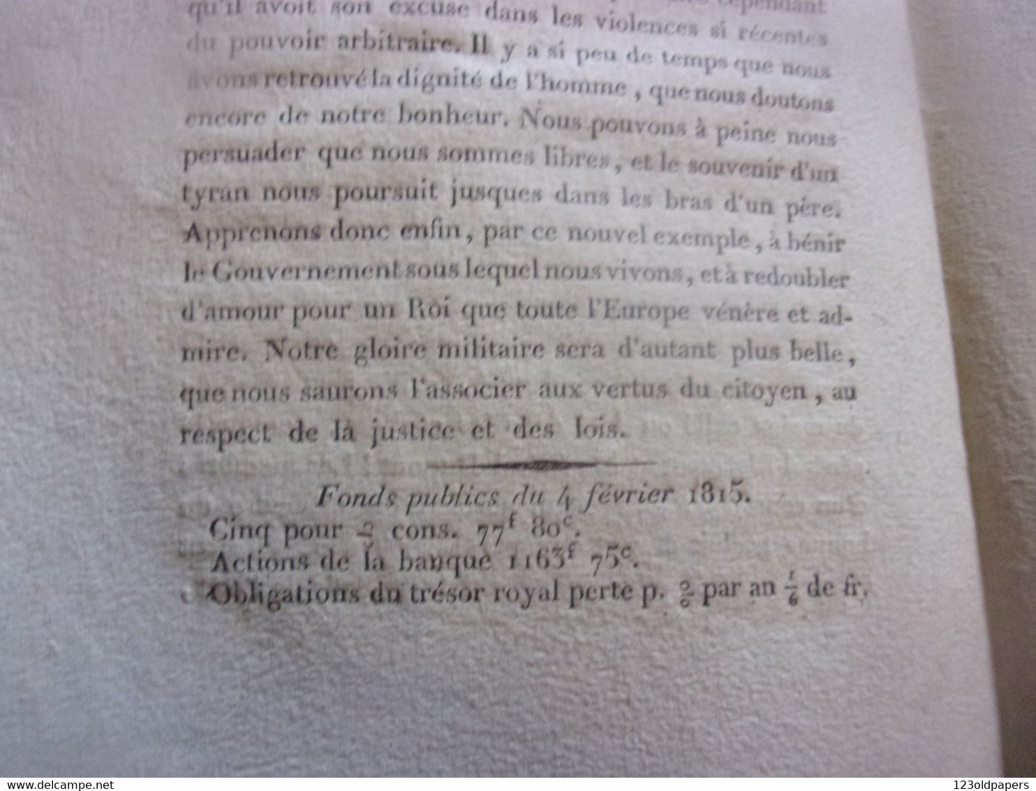 ♥️ RARE 1815  N°1 JOURNAL DU JURA 9 FEVRIER JOURNAL POLITIQUE LITTERAIRE DU DEPARTEMENT  TIMBRE ROYALE - 1801-1900