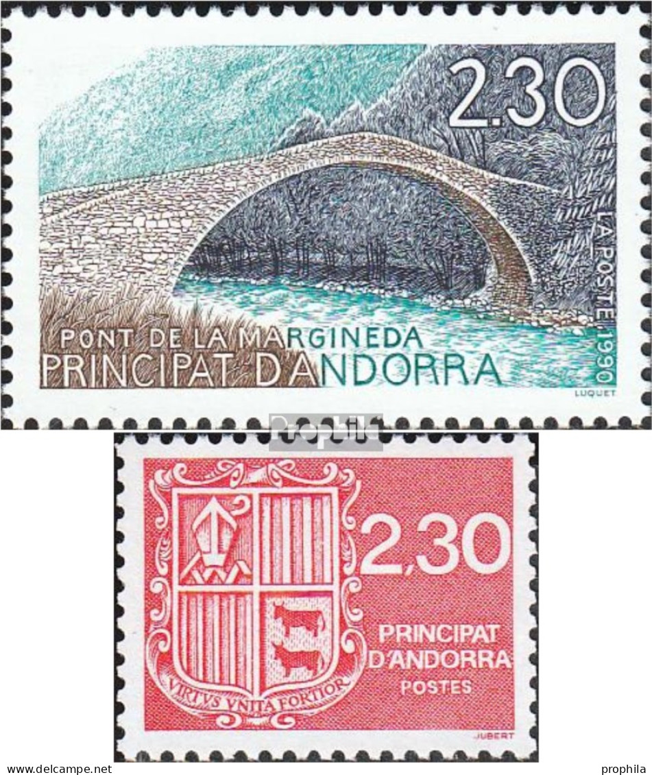 Andorra - Französische Post 406,407 (kompl.Ausg.) Postfrisch 1990 Tourismus, Wappen - Carnets