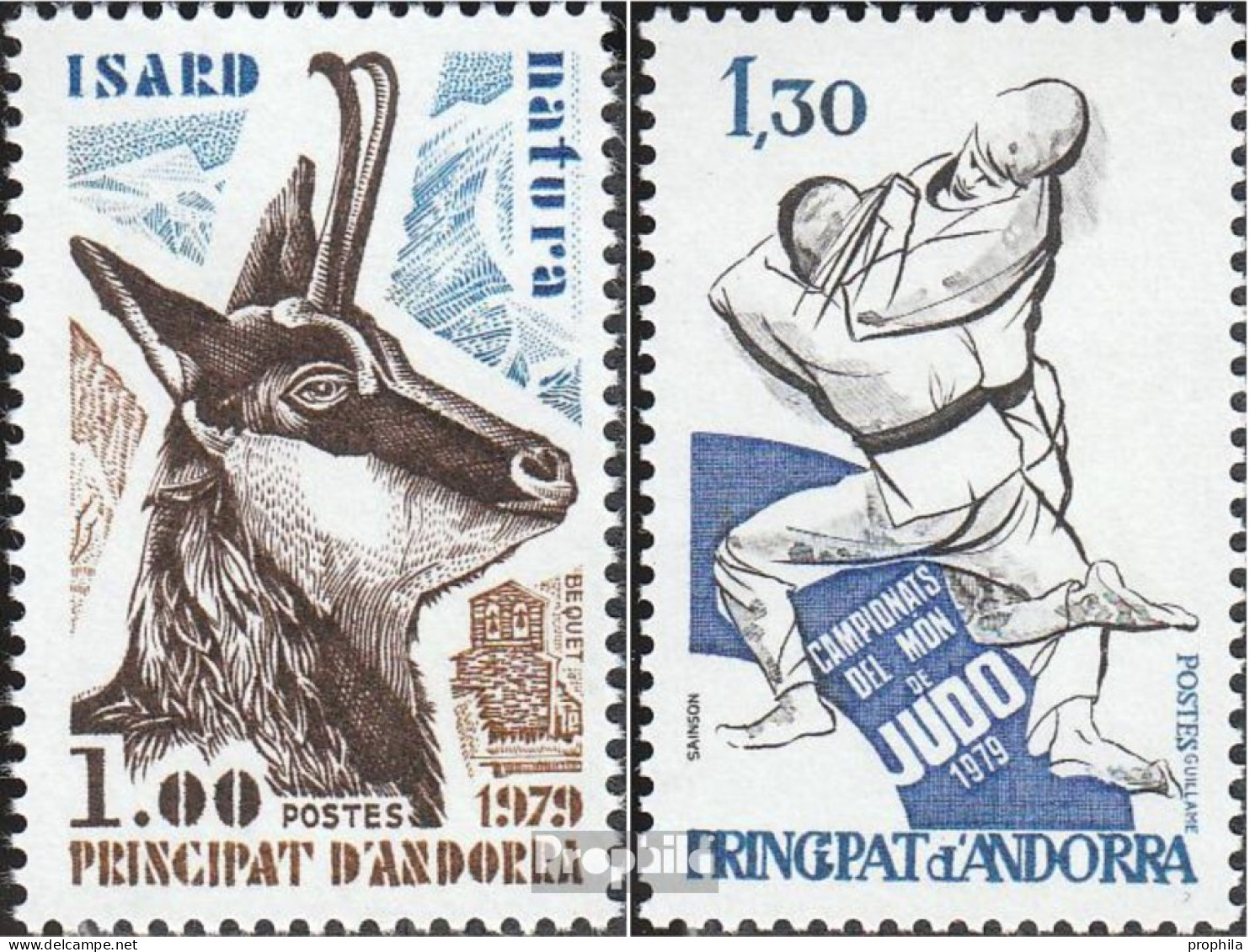 Andorra - Französische Post 295,302 (kompl.Ausg.) Postfrisch 1979 Naturschutz, Judo - Markenheftchen