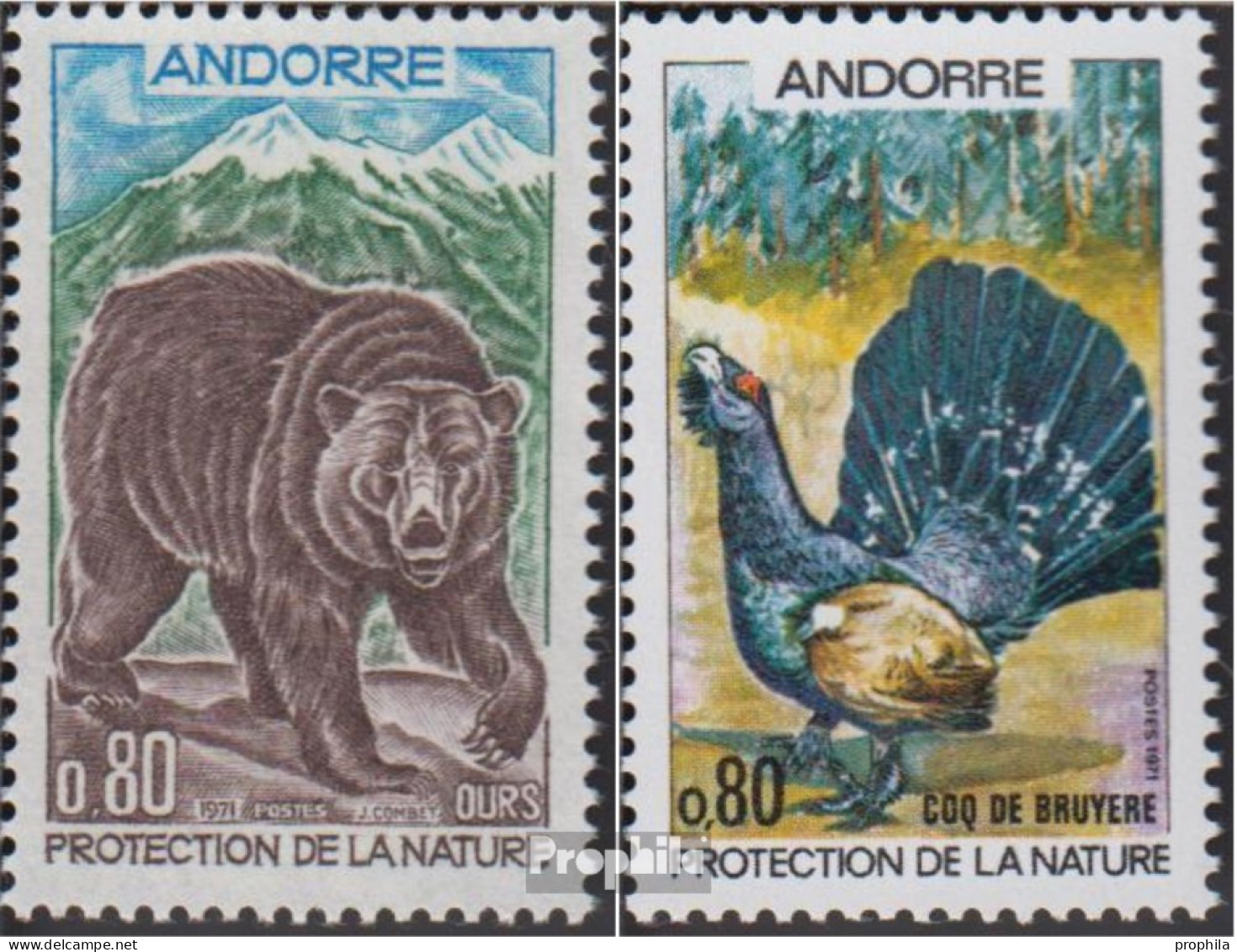 Andorra - Französische Post 230-231 (kompl.Ausg.) Postfrisch 1971 Naturschutz - Carnets