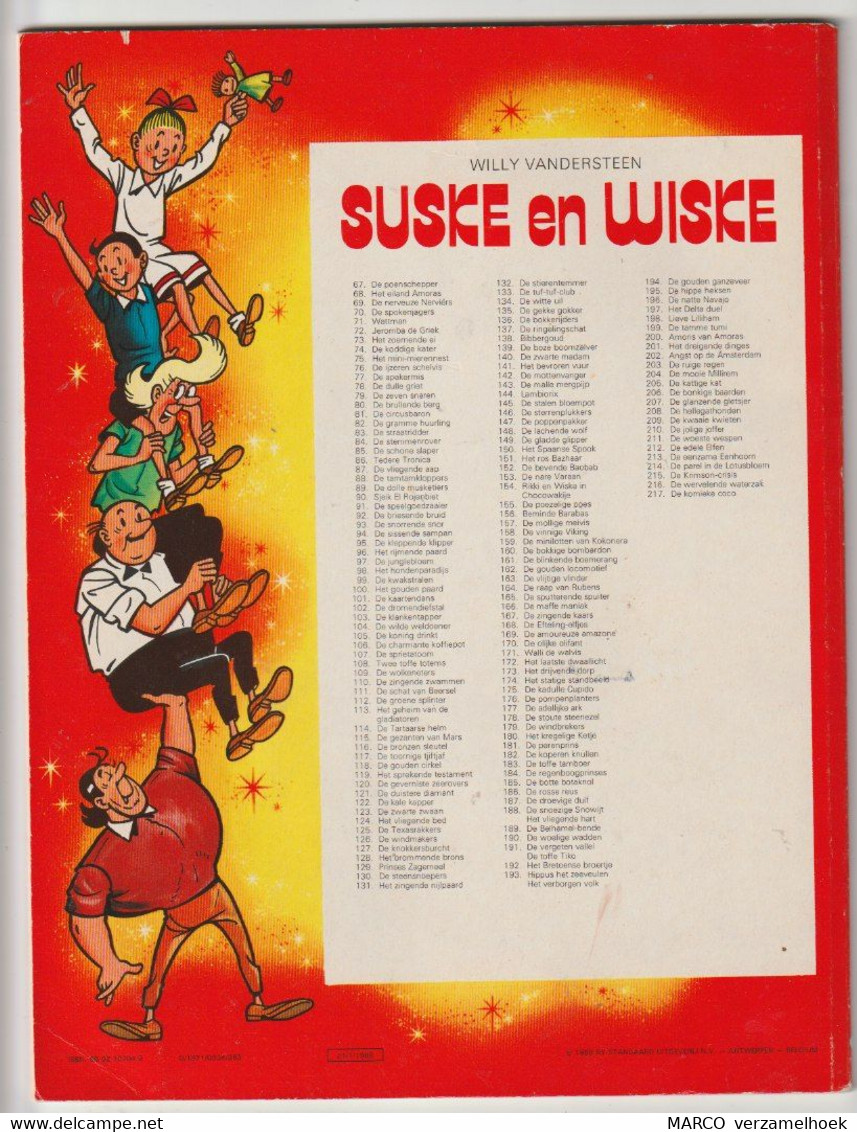 89. Suske En Wiske De Dolle Musketiers Standaard Willy Vandersteen 1988 - Suske & Wiske