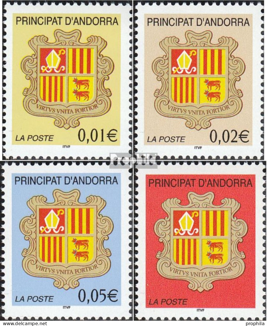 Andorra - Französische Post 576-579 (kompl.Ausg.) Postfrisch 2002 Wappen - Booklets