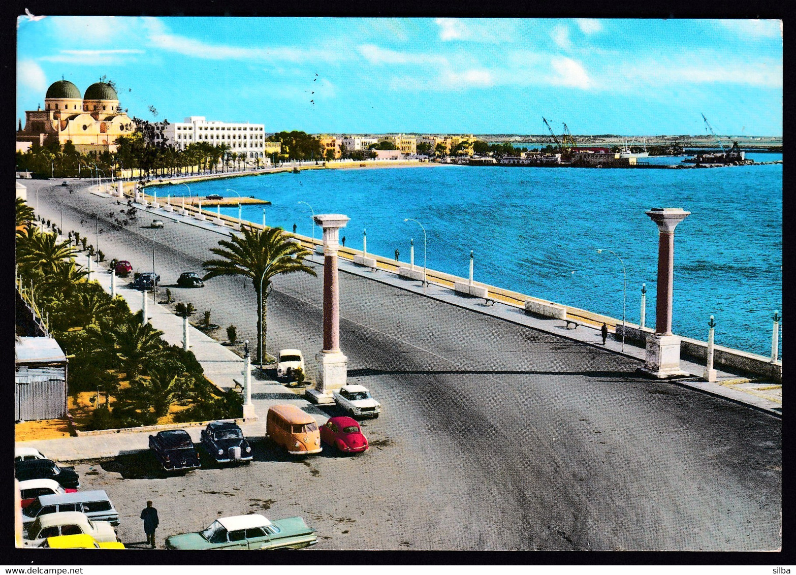 Libya 1971 / Benghazi El Nasr. St., Panorama, Church, Cars VW Beetle / Ed. Feyturi Co. - Libia