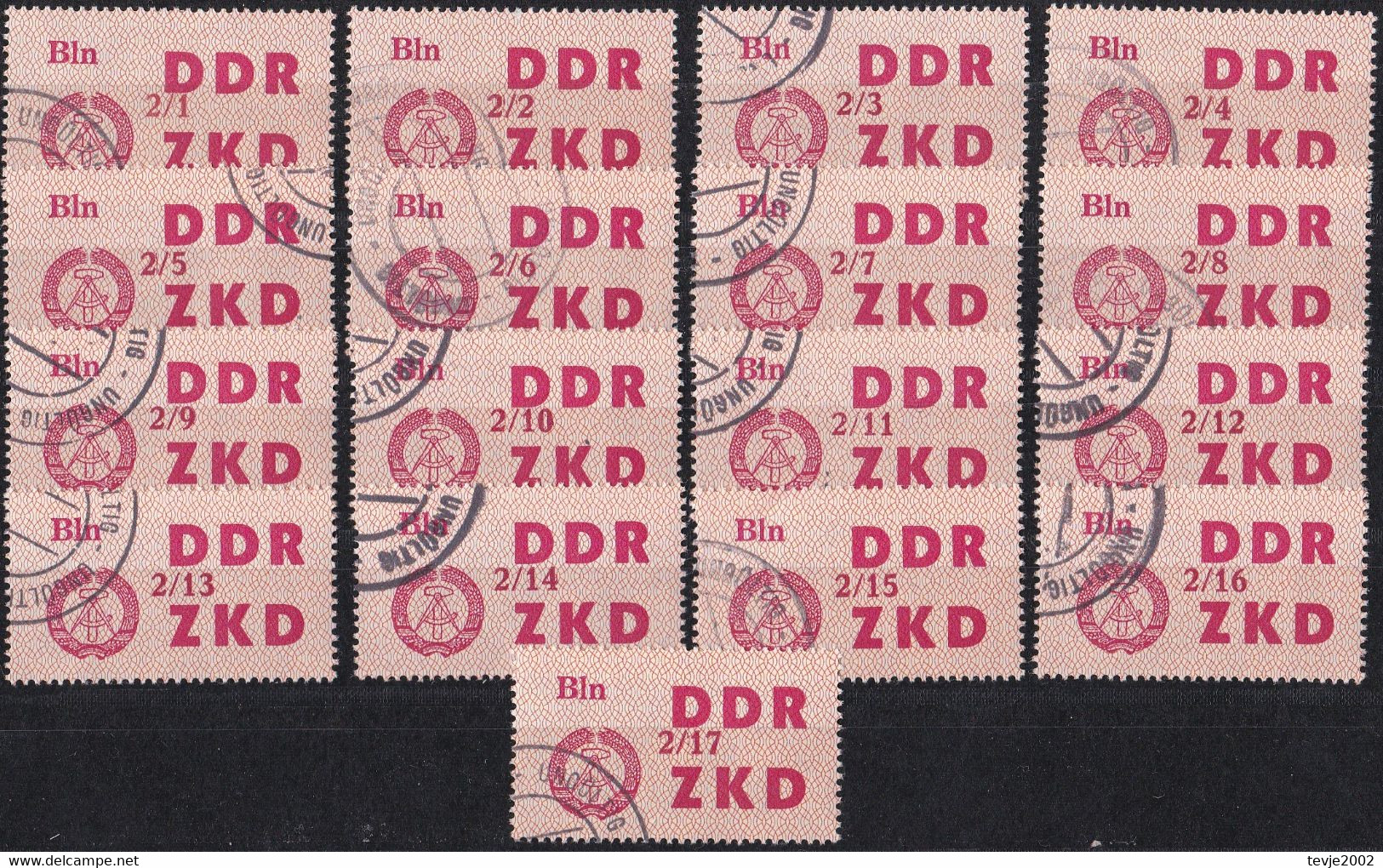 DDR 1964 - Laufkontrollzettel ZKD Mi.Nr. 31 I - XVII - Ungültig Gestempelt Used - Oblitérés