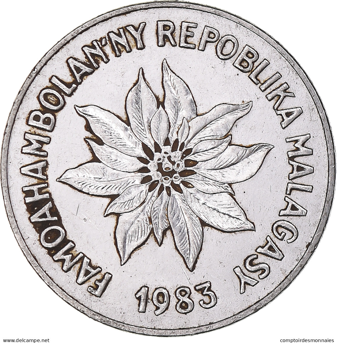 Monnaie, Madagascar, 5 Francs, Ariary, 1983 - Madagascar