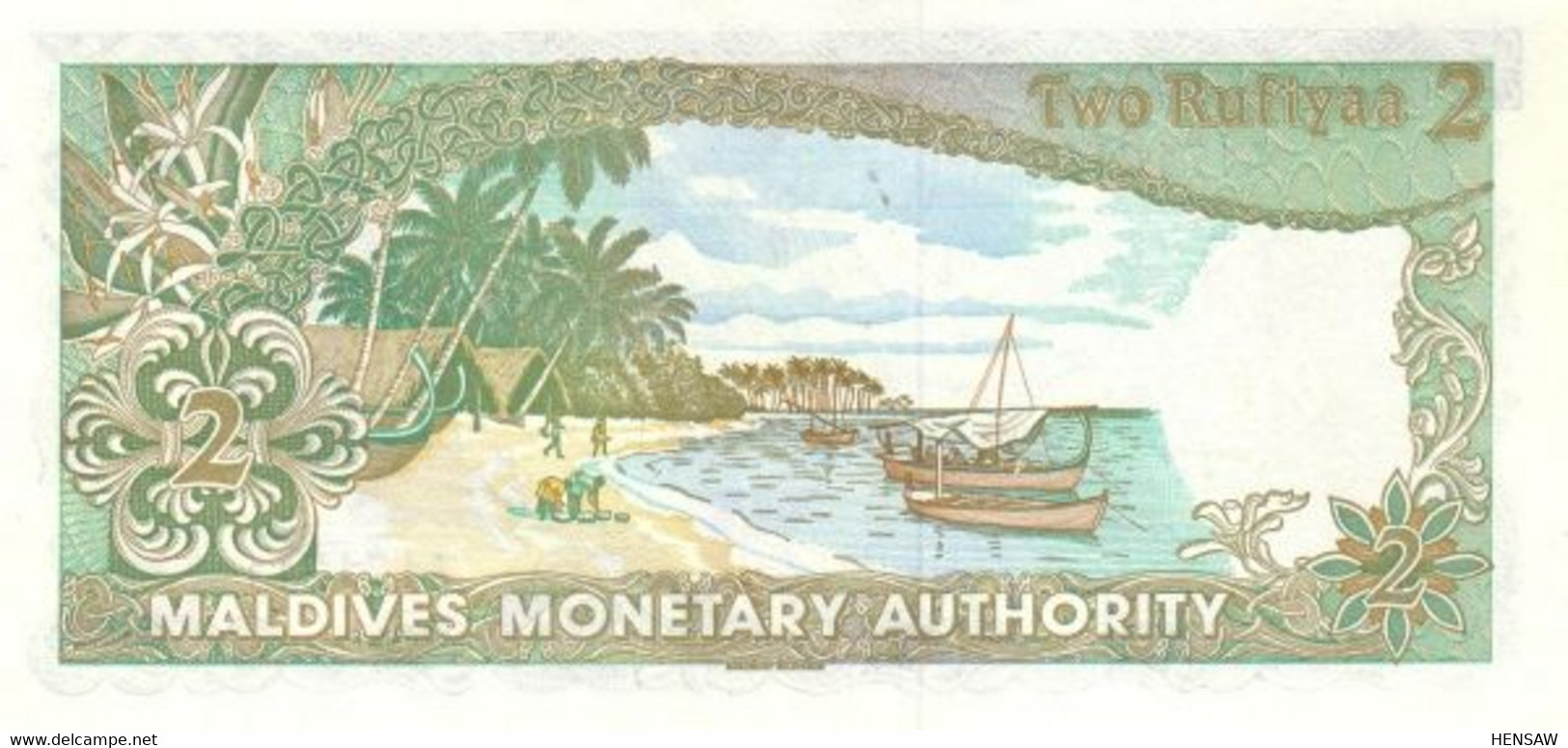 MALDIVES 2 RUFIYAA 1983 P 9 UNC SC NUEVO - Maldives