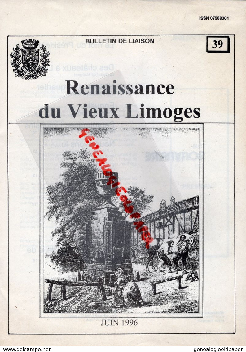 87-LIMOGES-REVUE RENAISSANCE VIEUX LIMOGES-JUIN 1996-CASTEL NAUGEAT -QUARTIER LES ARENES-BERNARD GUI-SADI CARNOT-TRIPON - Limousin