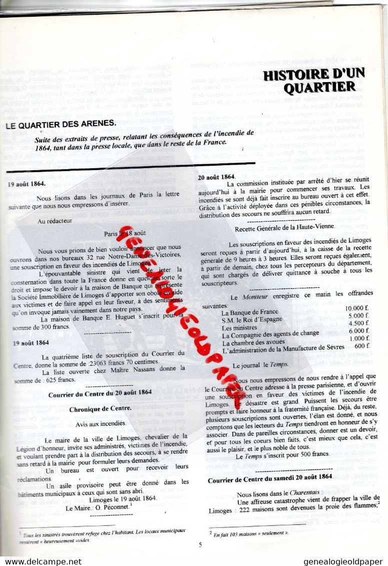 87-LIMOGES-REVUE RENAISSANCE VIEUX LIMOGES-JUIN 1996-CASTEL NAUGEAT -QUARTIER LES ARENES-BERNARD GUI-SADI CARNOT-TRIPON - Limousin