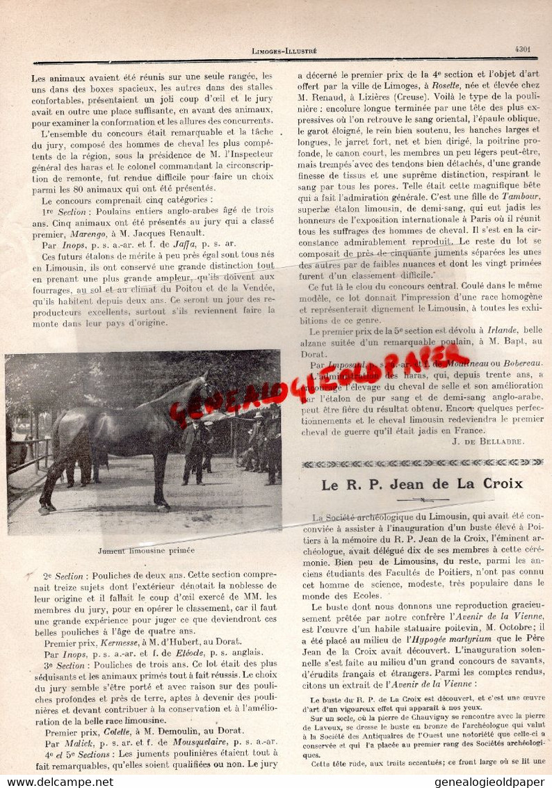 87-LIMOGES- REVUE LIMOGES ILLUSTRE-1912-VIADUC RANCON-CONGRES ARBRE EAU CHATAIGNIER-MONTLUCON-CONCOURS HIPPIQUE- ROUBAIX