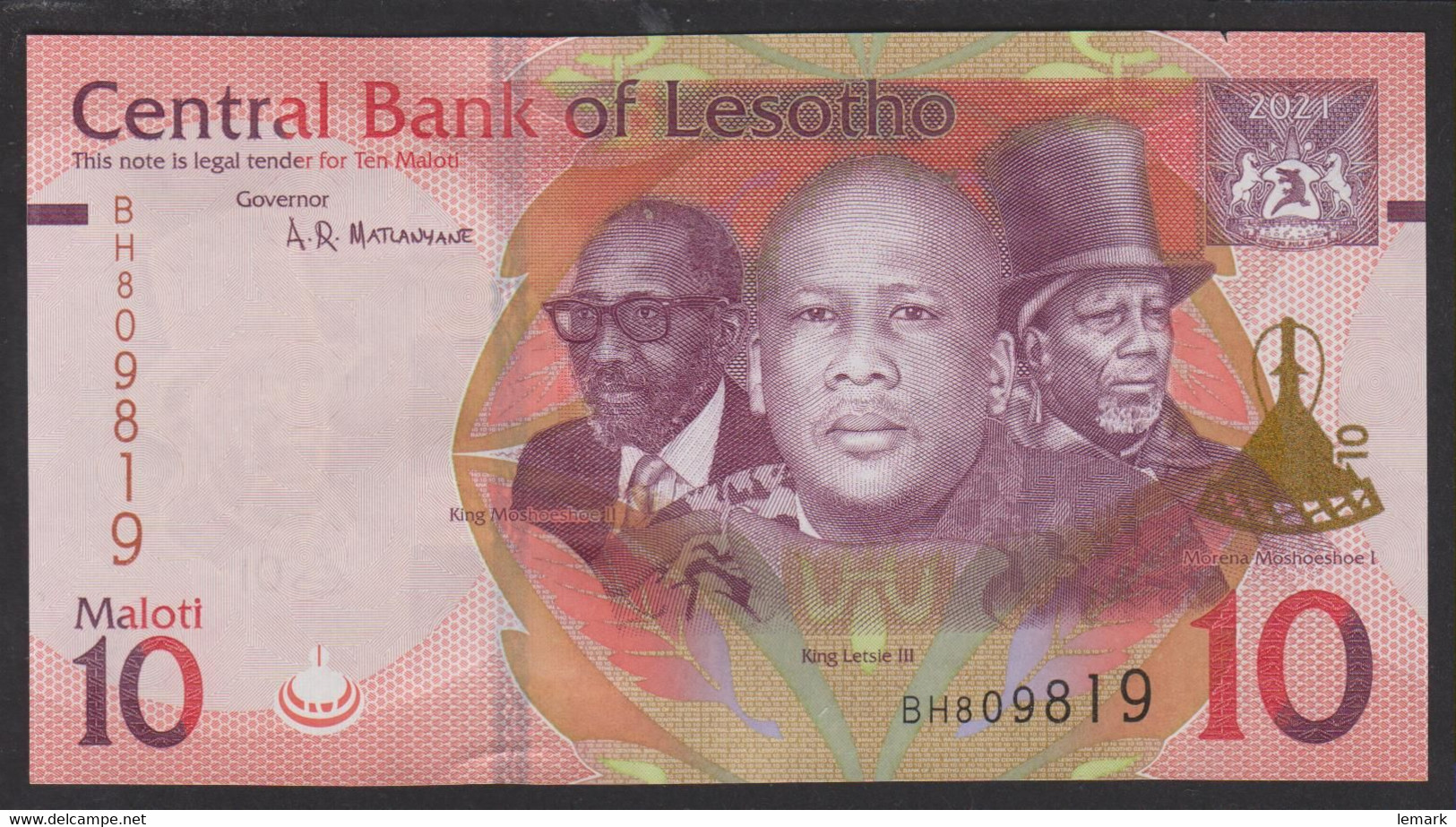 Lesotho 10 Maloti 2021 P26 UNC - Lesotho