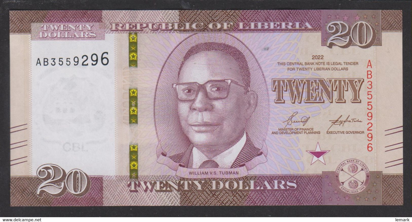 Liberia 20 Dollar 2022 P39 UNC - Liberia